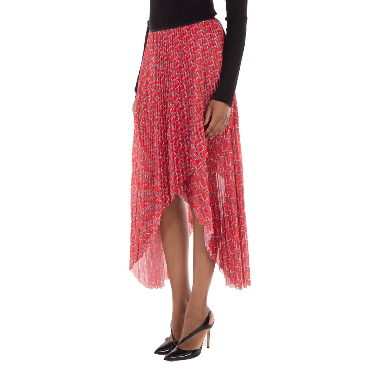 Burberry Pleated B Jersey Midi Skirt