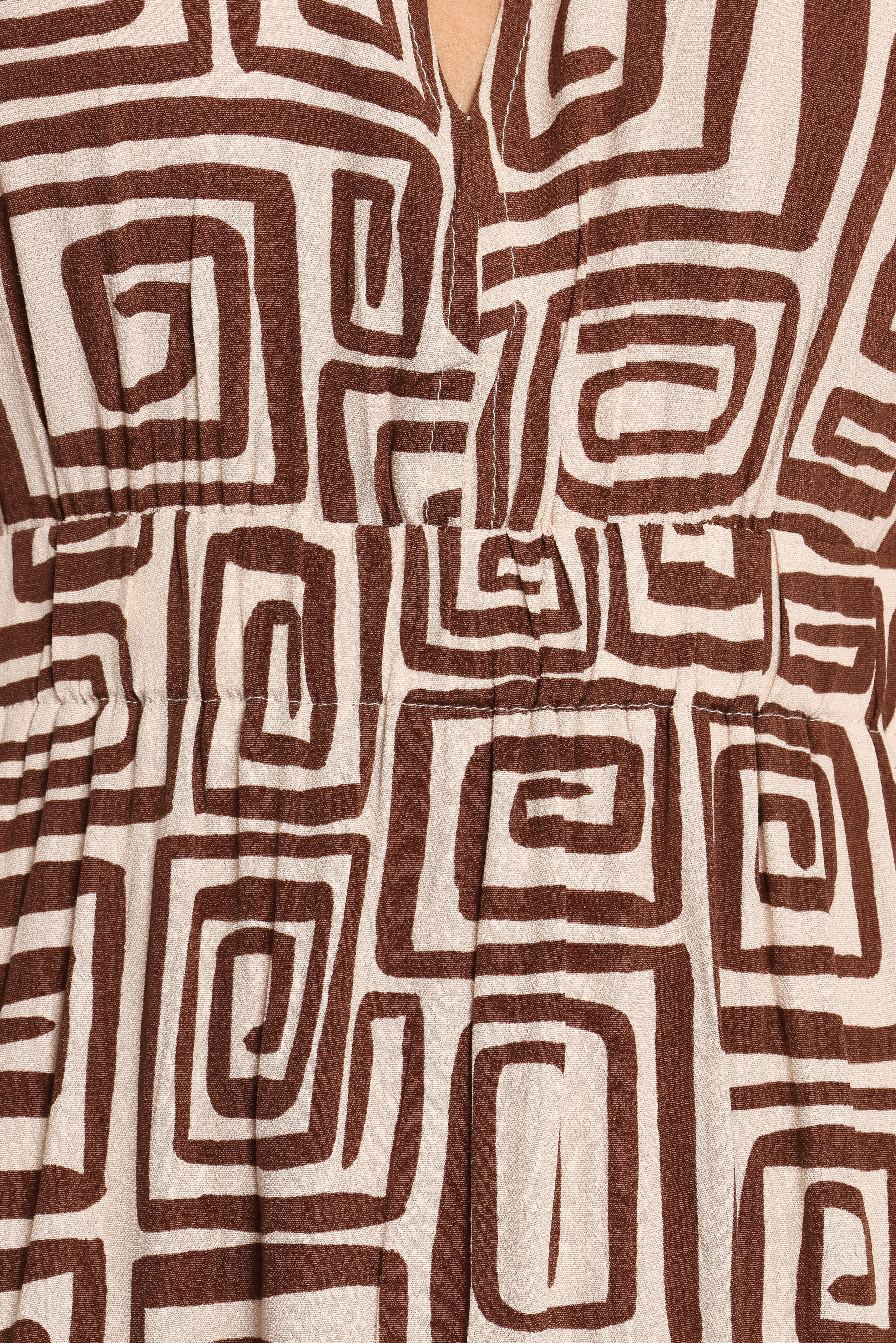 Solange Maxi Dress - Chocolate Brown Print