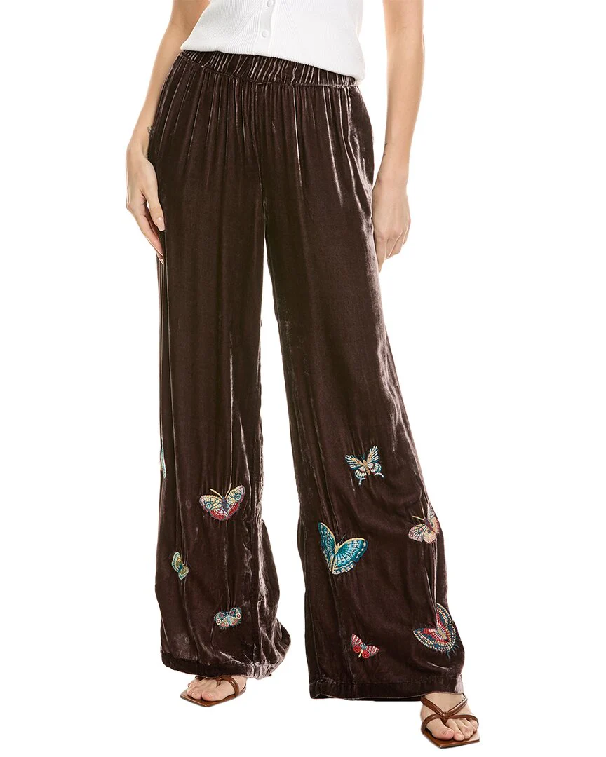 Johnny Was Seamed Wide Leg Silk-Blend Pant