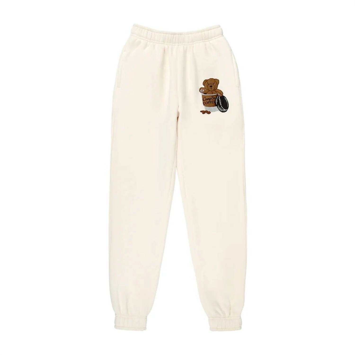 Brew Bear Sweatpants In White