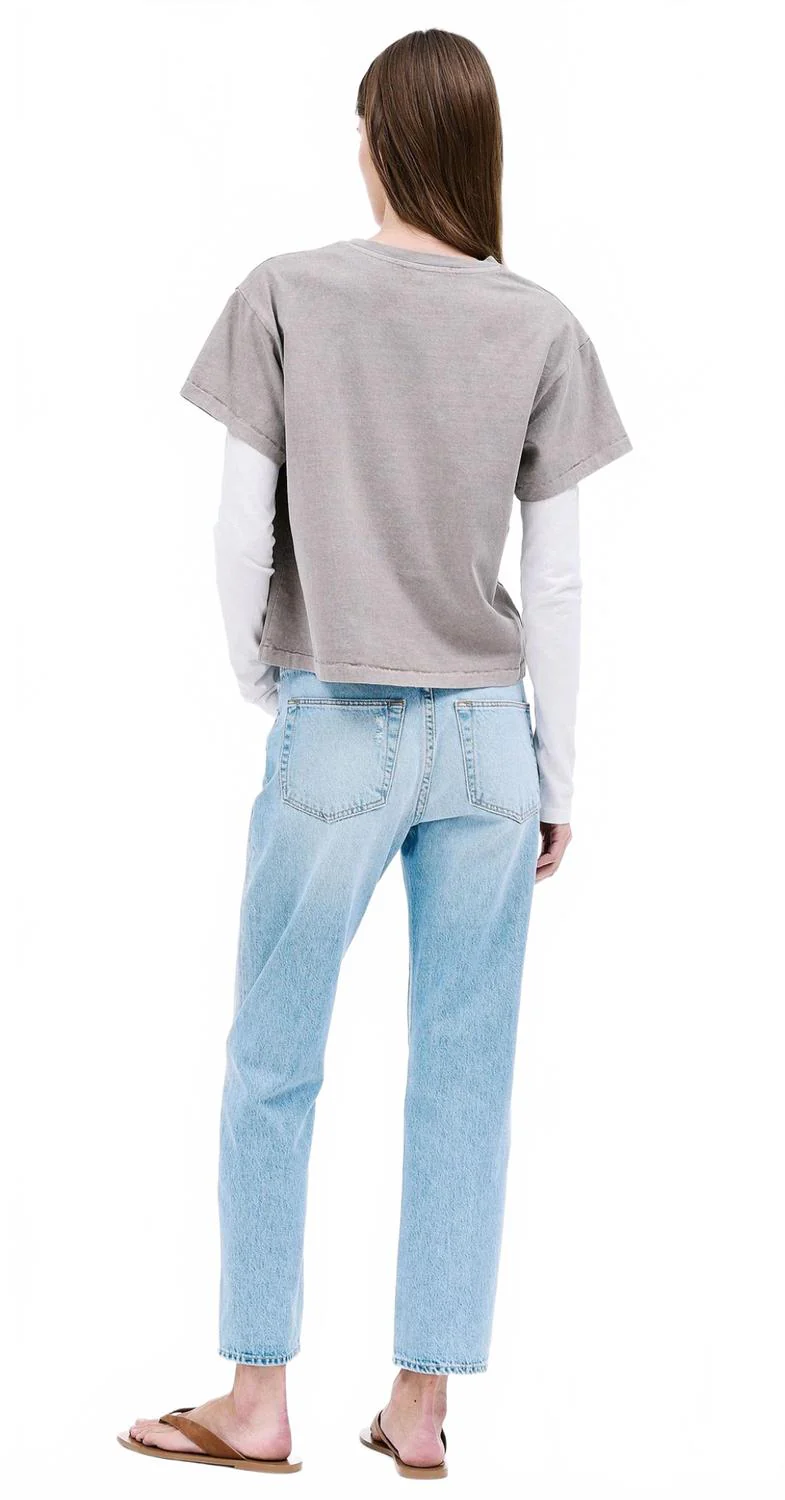 Amber Vintage Mid Rise Jeans In Sliver Springs Blue