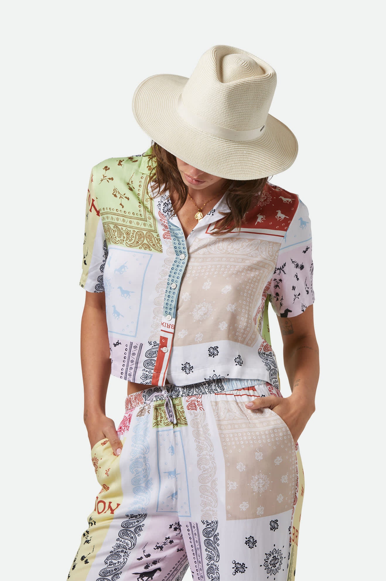 Carolina Straw Packable Travel Hat - Bone/Bone