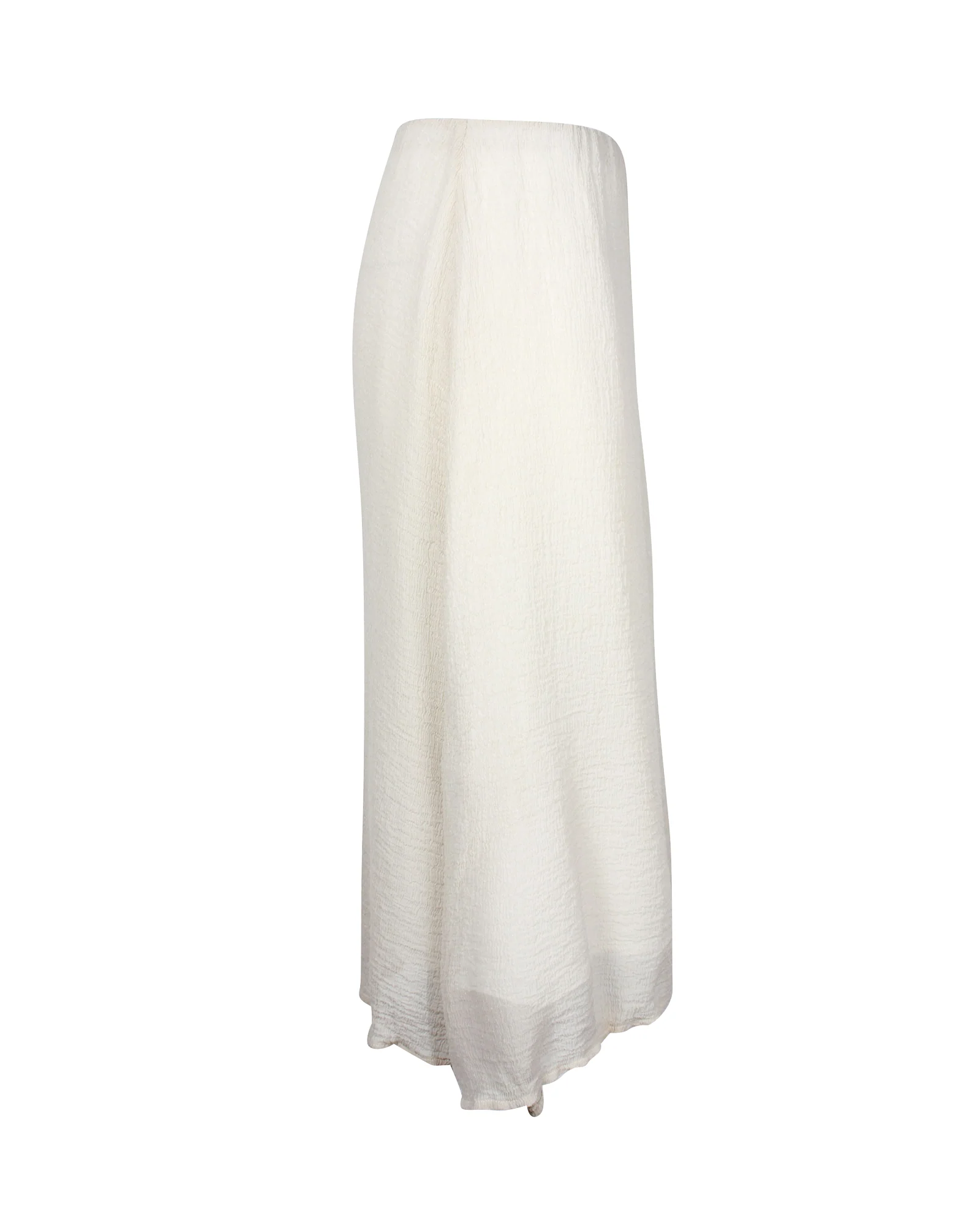 Mansur Gavriel Textured Midi Skirt in Cream Silk