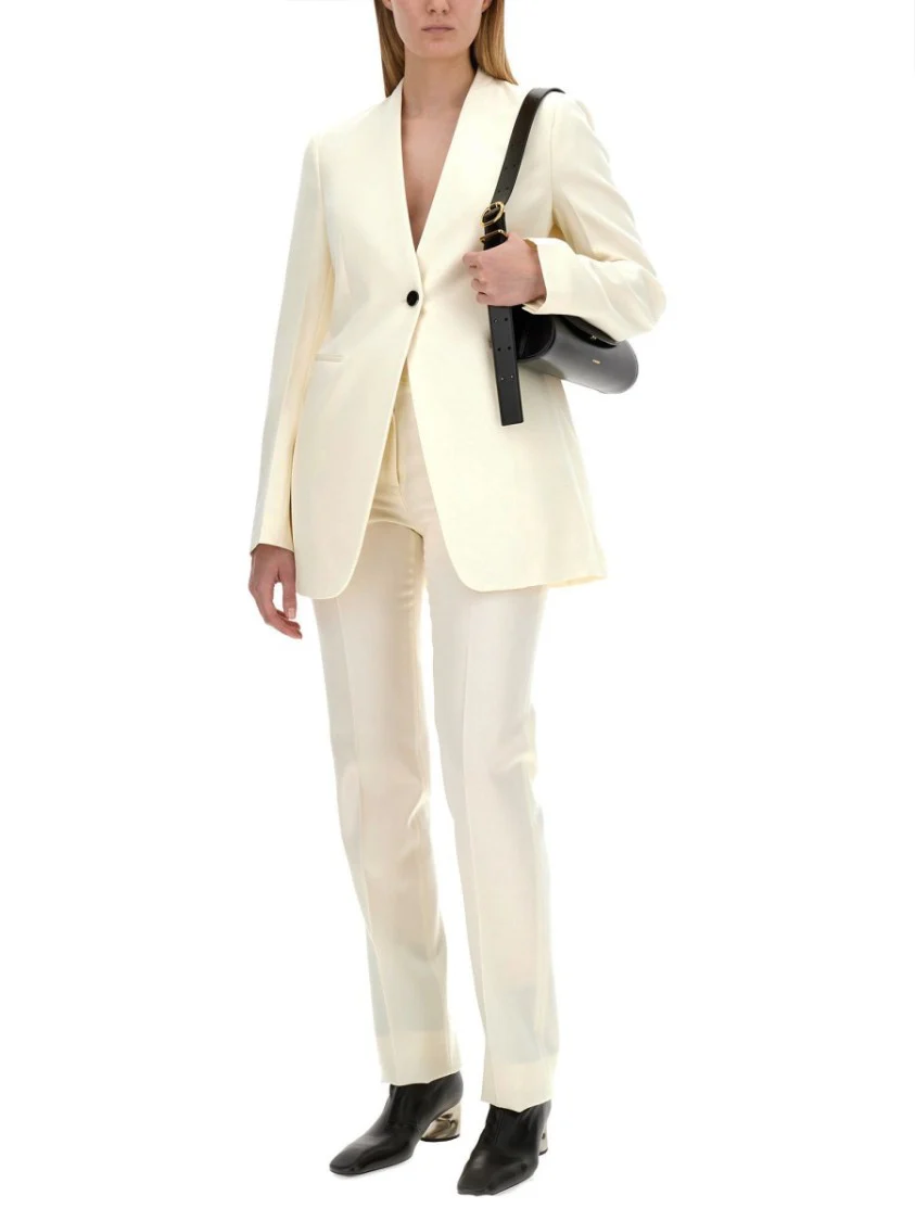 Tailored Wool Pants With Classic Waistband