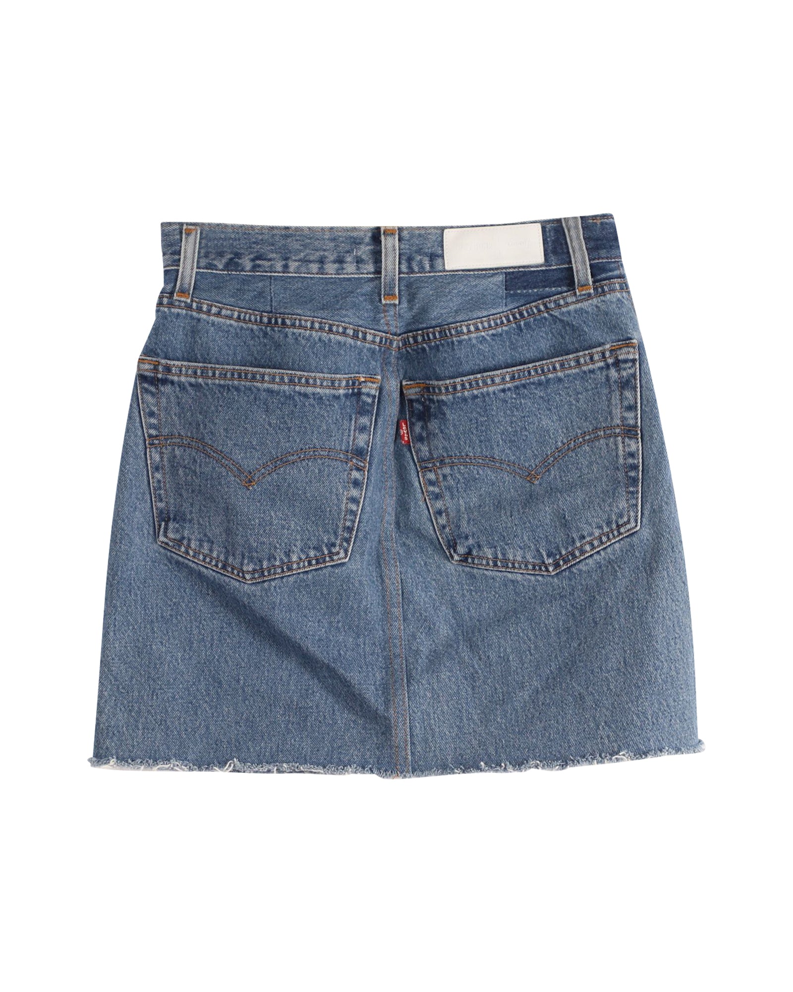 Re/done x Levis Zip Up Mini Skirt in Blue Cotton