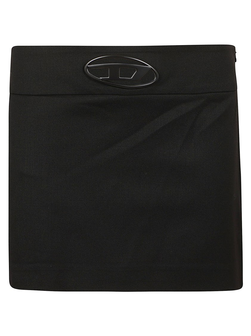Stretch Wool Twill Mini Skirt