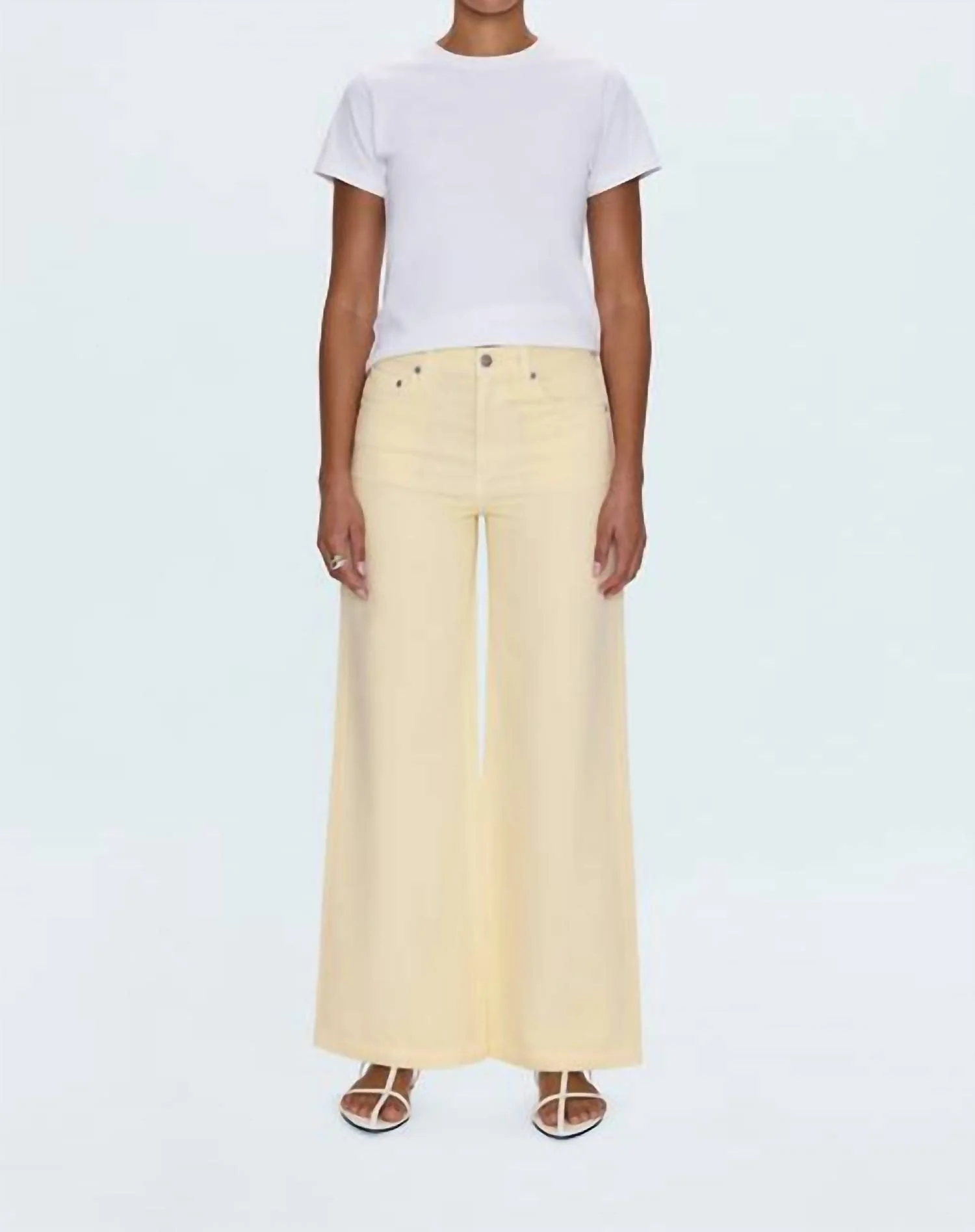 Jadyn Low Slung Palazzo Jean In Lemonade