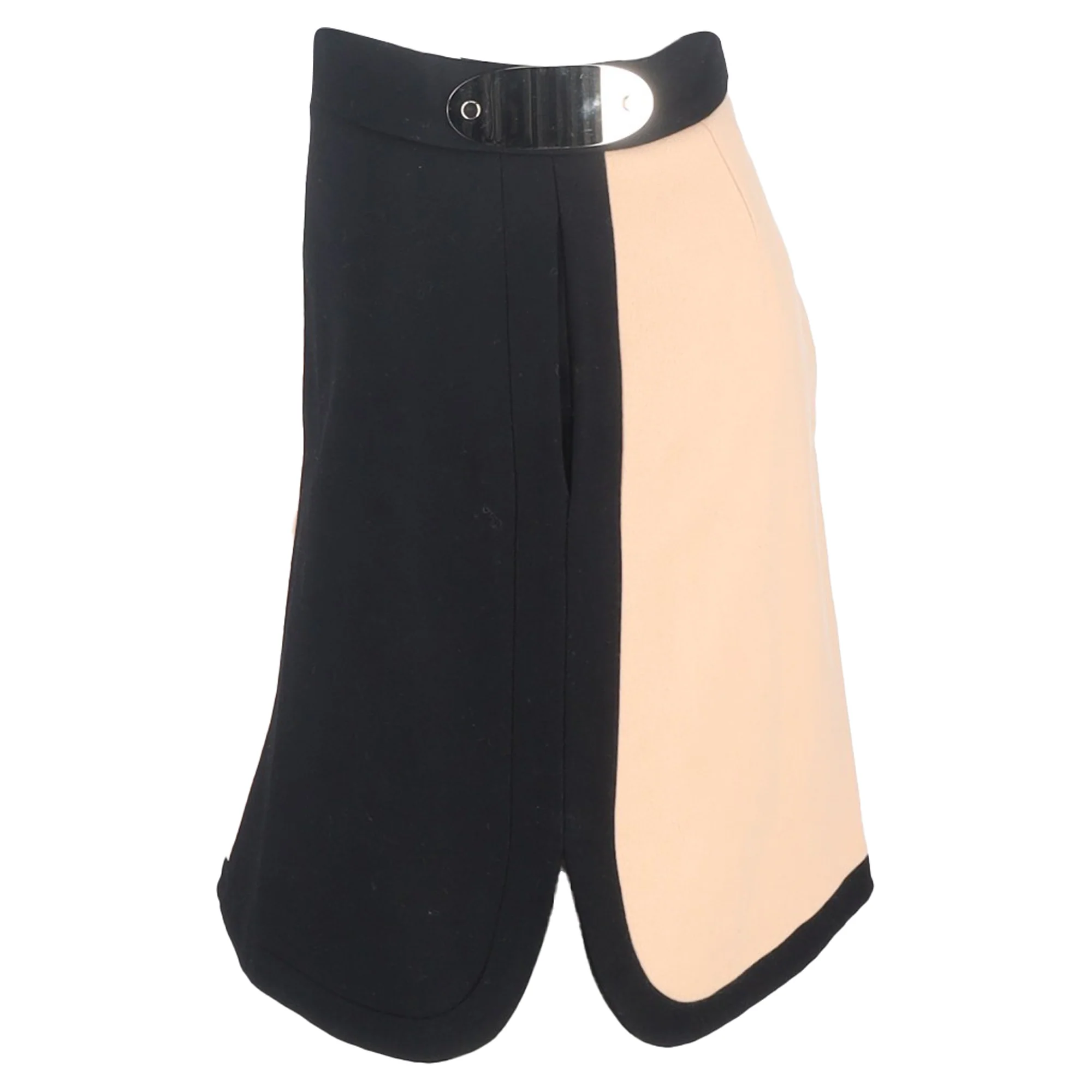 Missoni Color-Block Mini Skirt in Black and Nude Wool