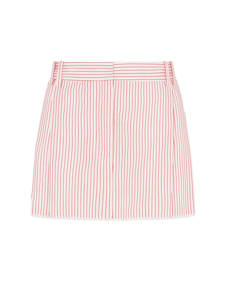 Striped Serena Mini Skirt - Red/White