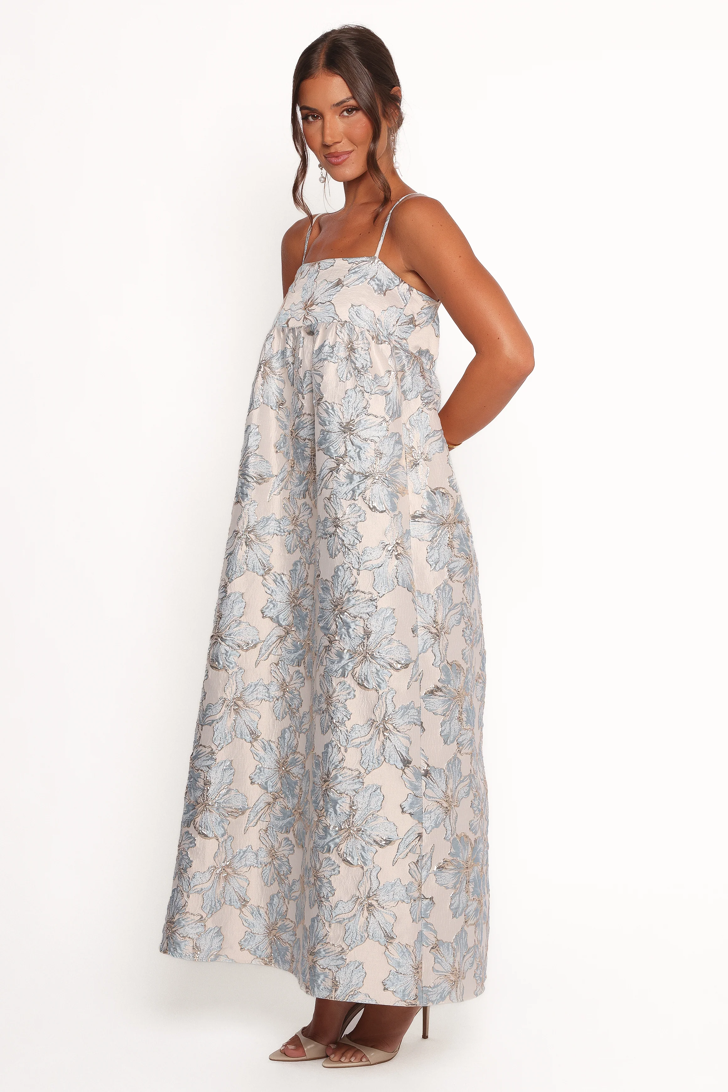 Yasmine Maxi Dress - Baby Blue Floral