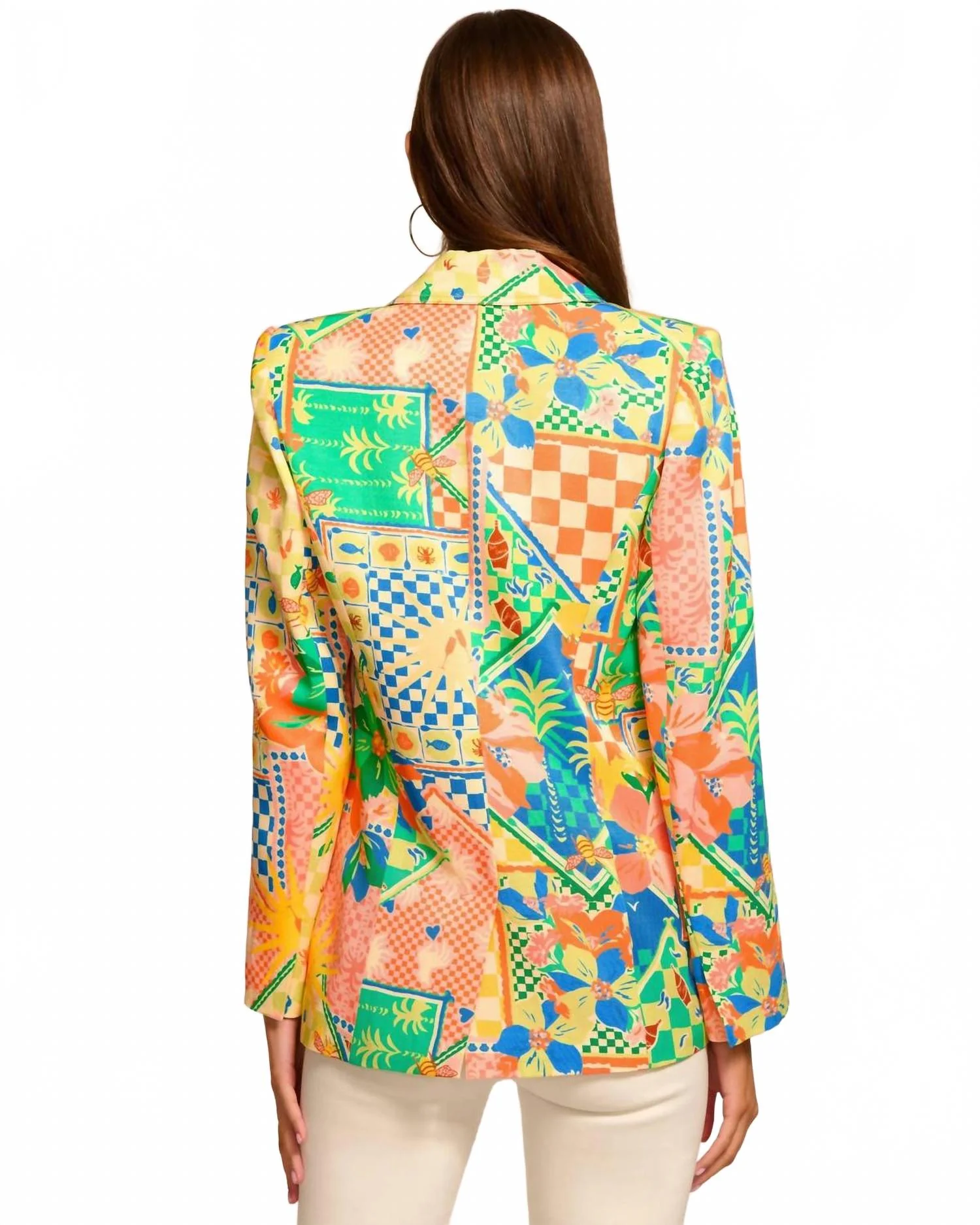 Maddie Printed Blazer In Garden