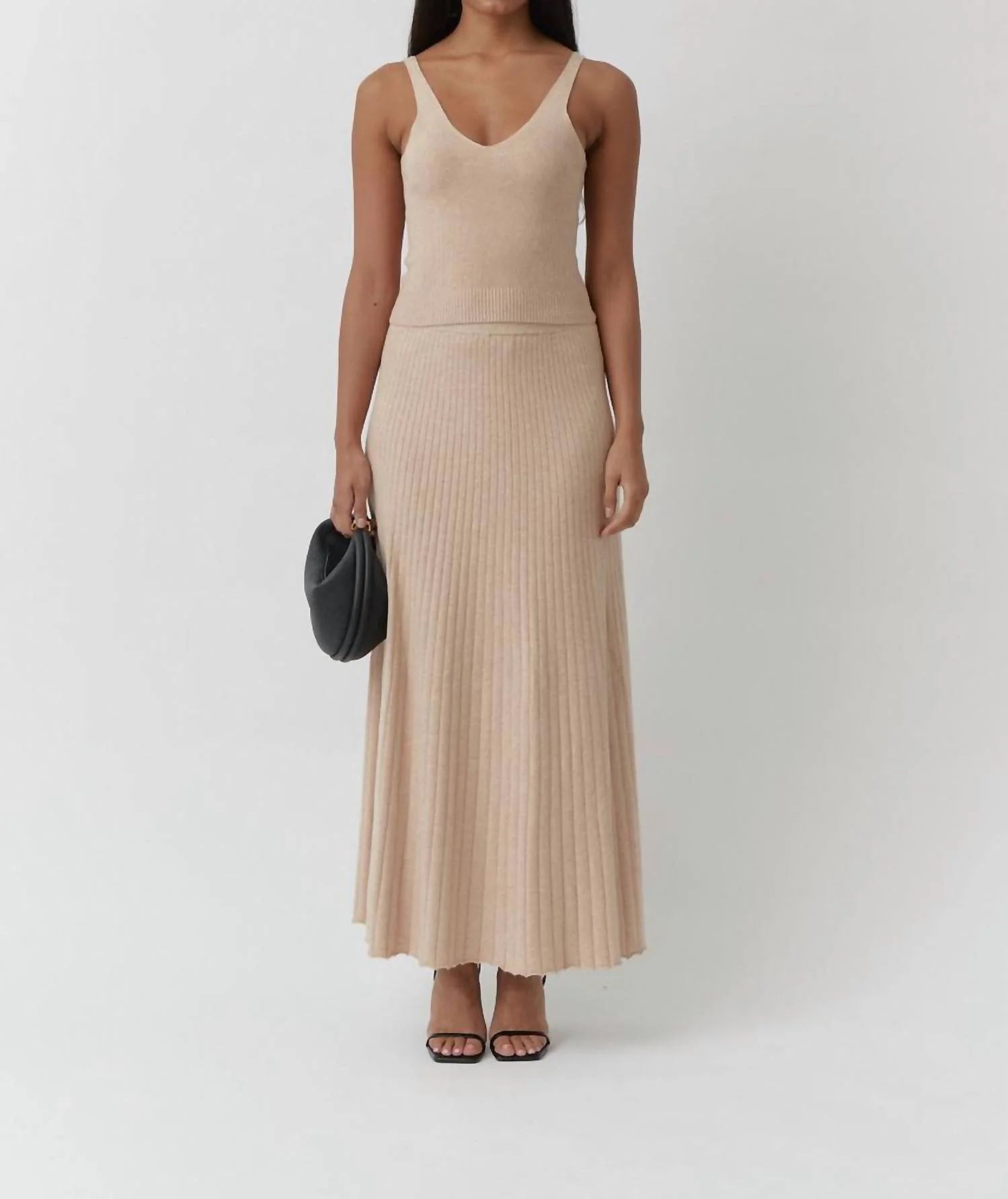 Palmer Knit Skirt In Beige