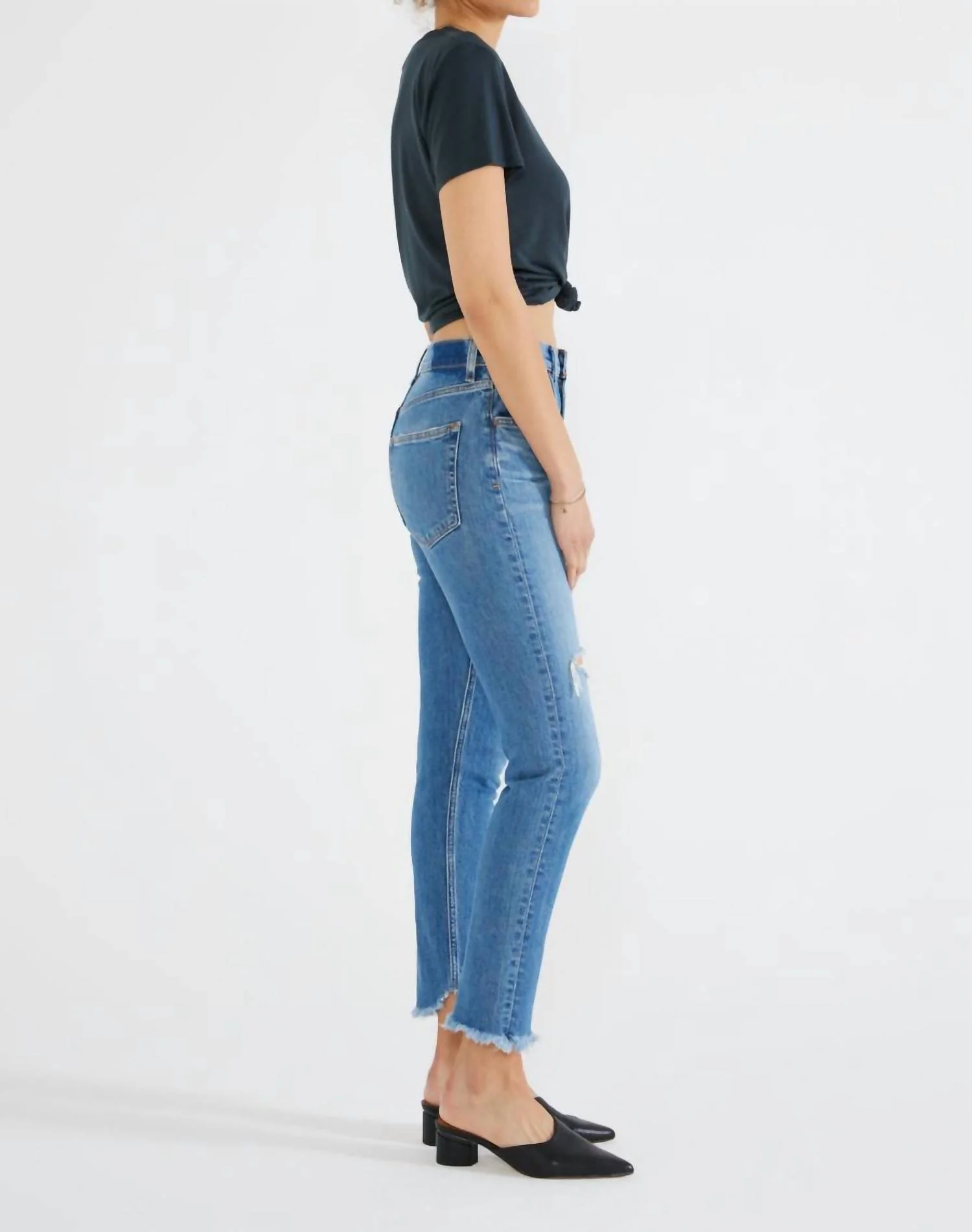 Scarlet Midrise Slim Fit Jeans In Midnight Frost