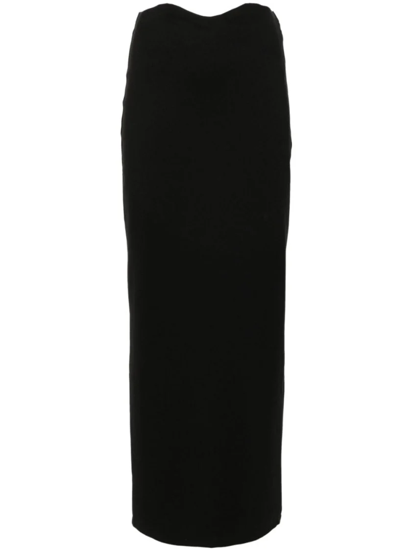 Black Stretch-Design Jersey Logo Skirt