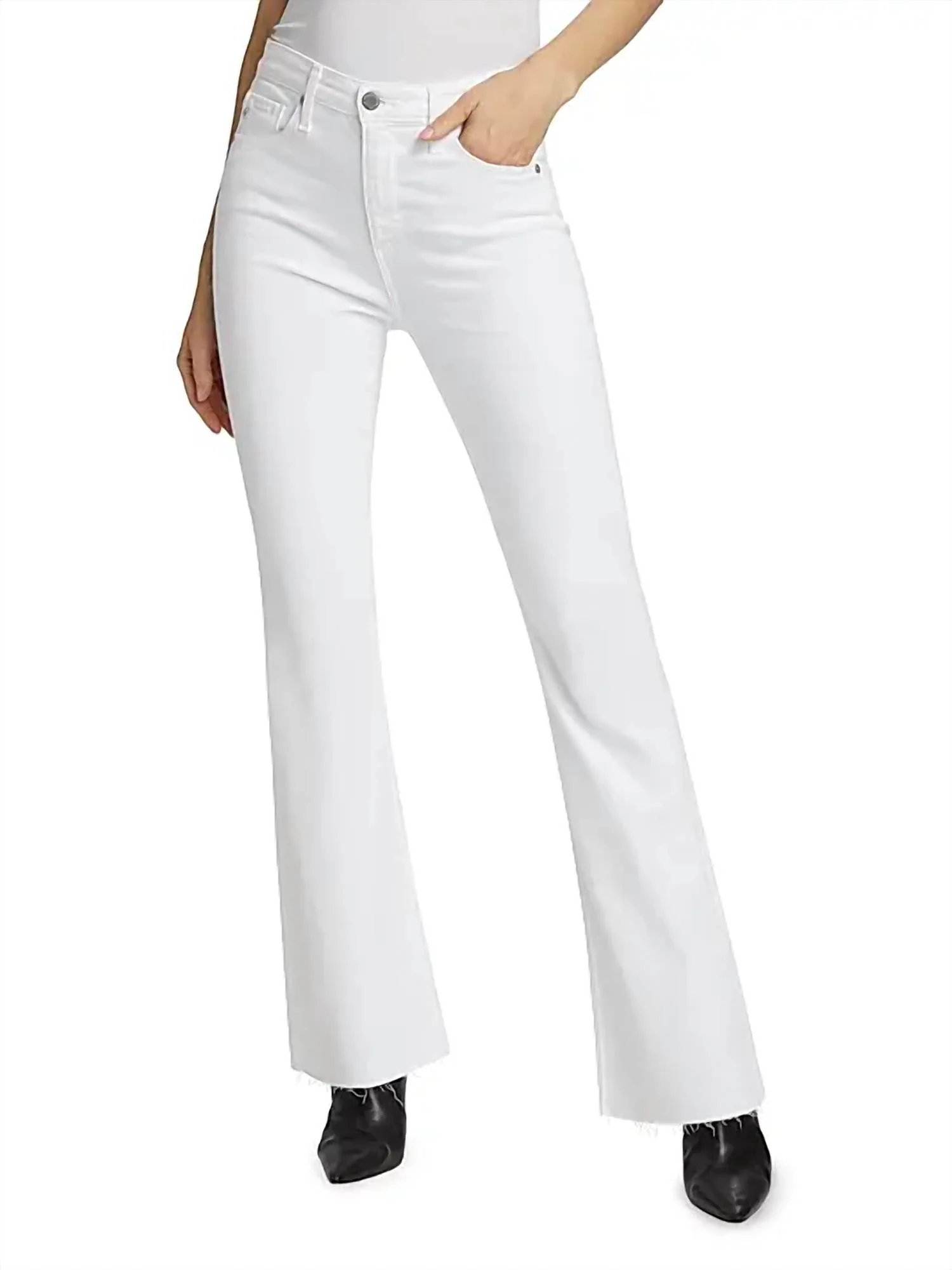 Farrah High Rise Bootcut Jeans In Cloud White