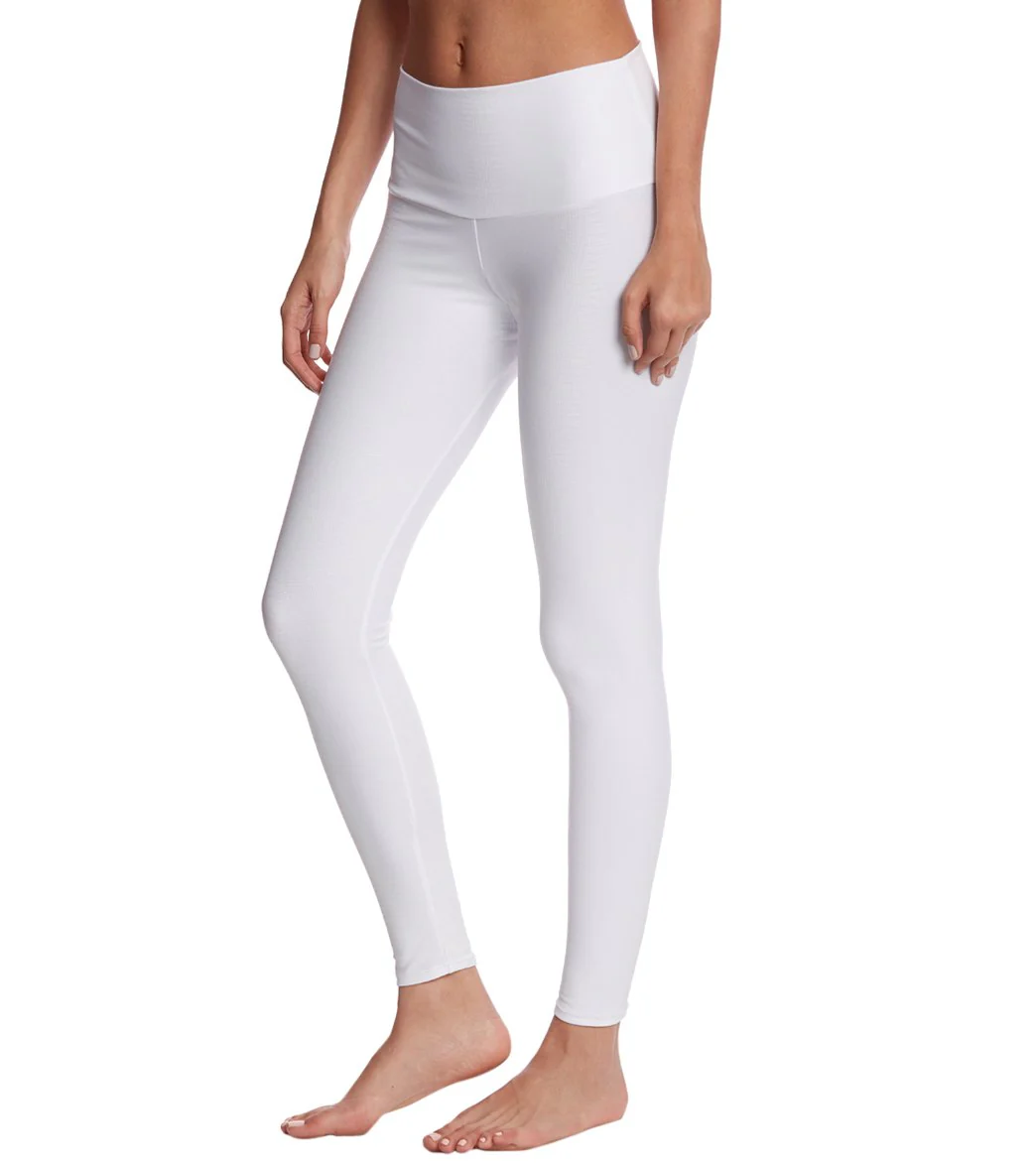 Onzie High Waisted Yoga Leggings White Snake