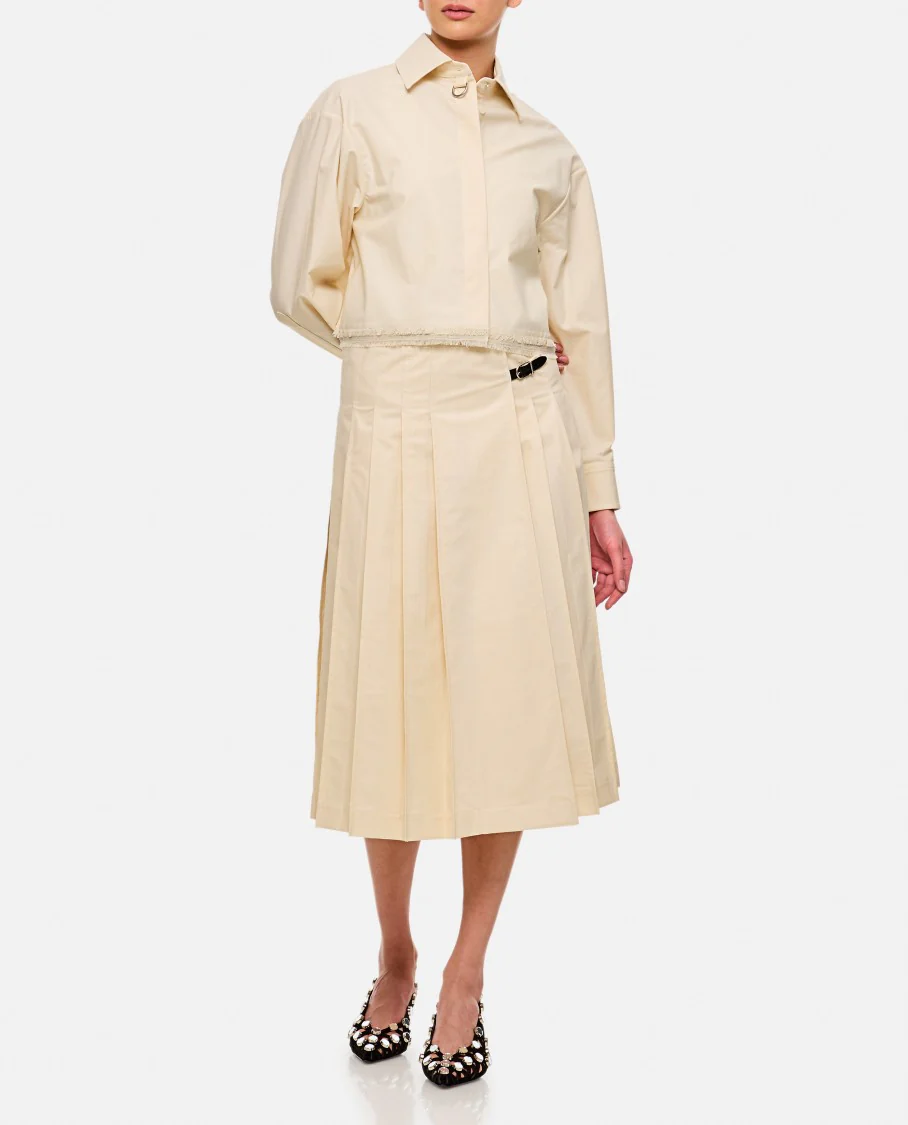 Pleated Midi Kilt Skirt