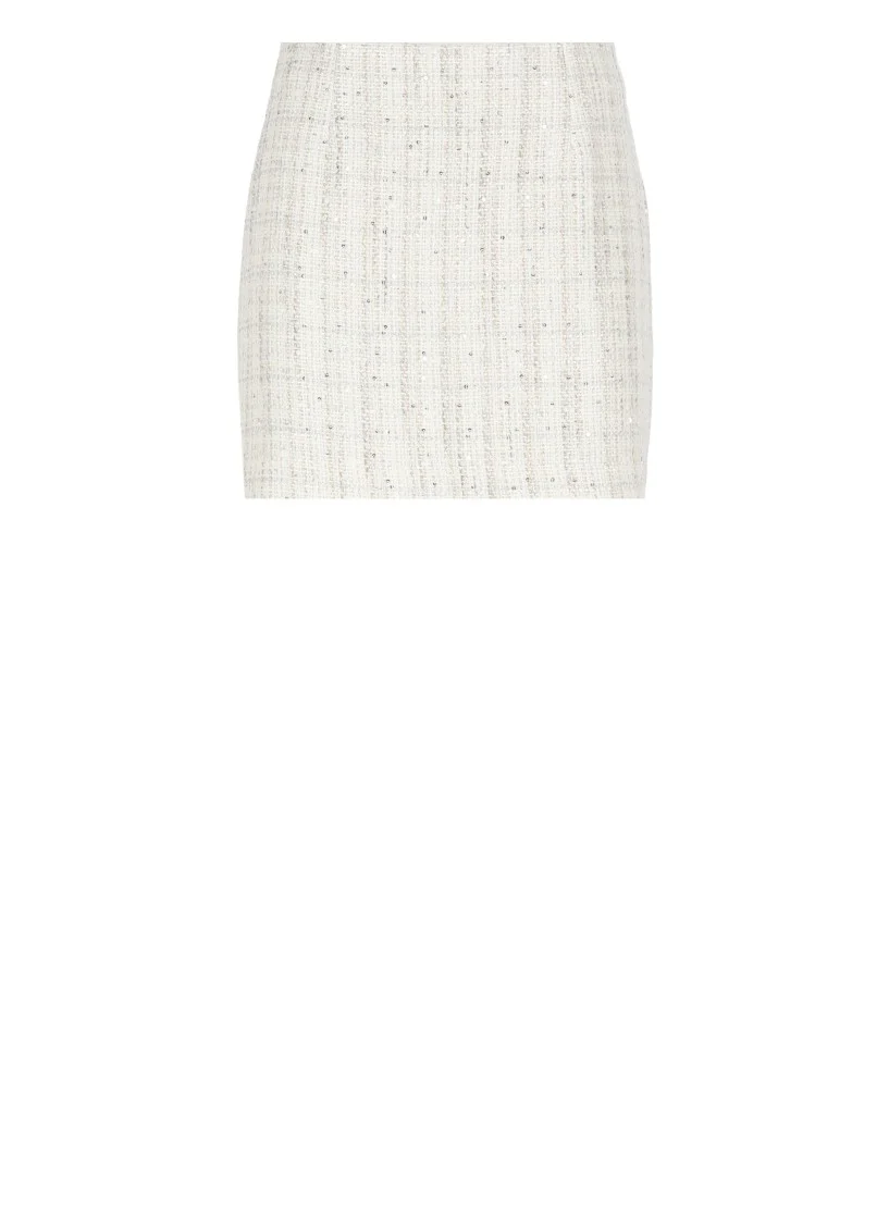 Ivory Cotton Blend Skirt