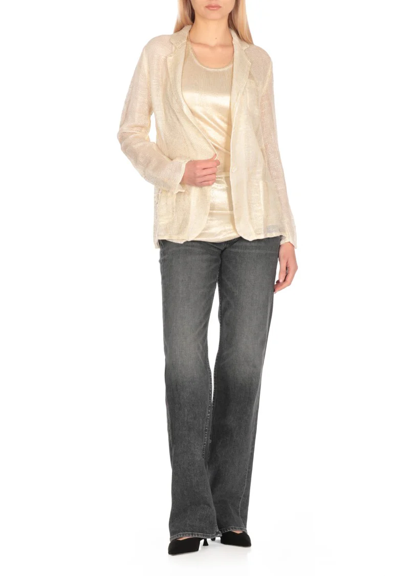 Gold Lurex Linen Blazer