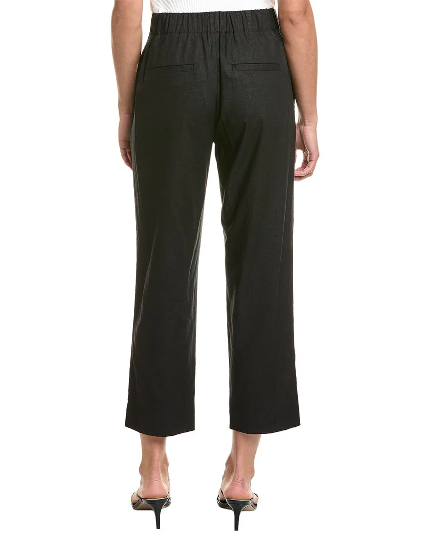 Vince Mid-Rise Tapered Linen-Blend Pull-On Pant
