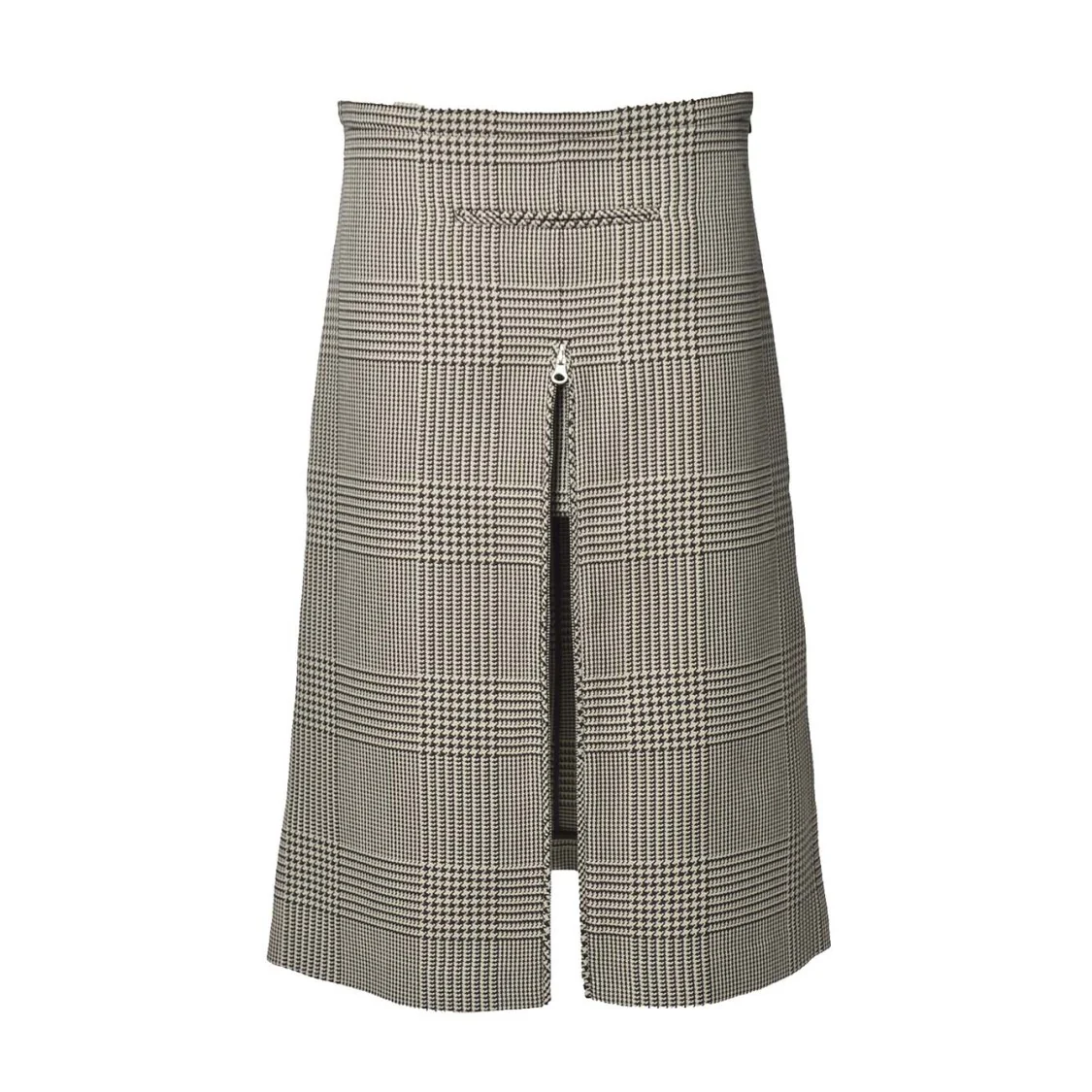 Brown Wool Midi Skirt With Zip