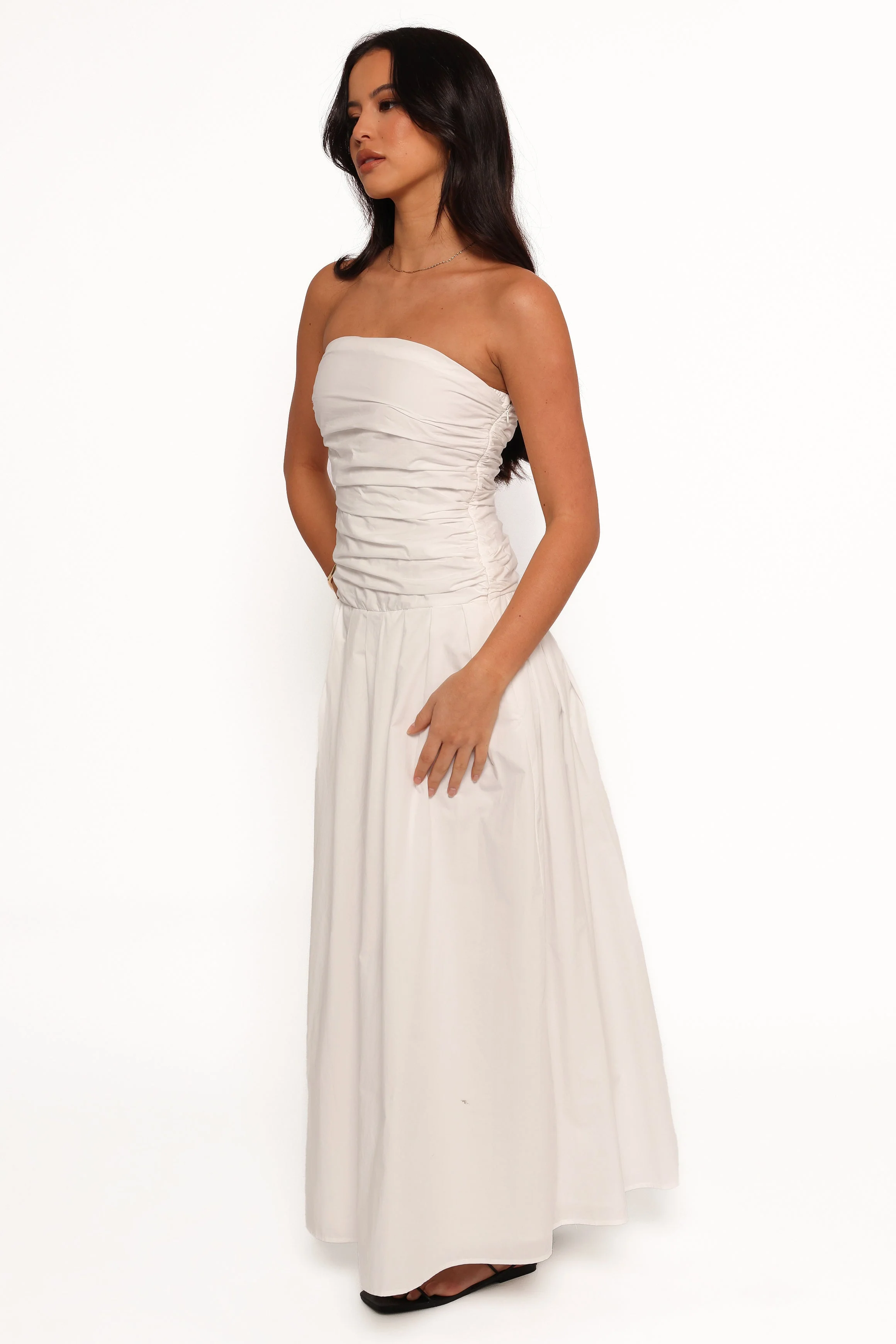 Nell Strapless Maxi Dress - White