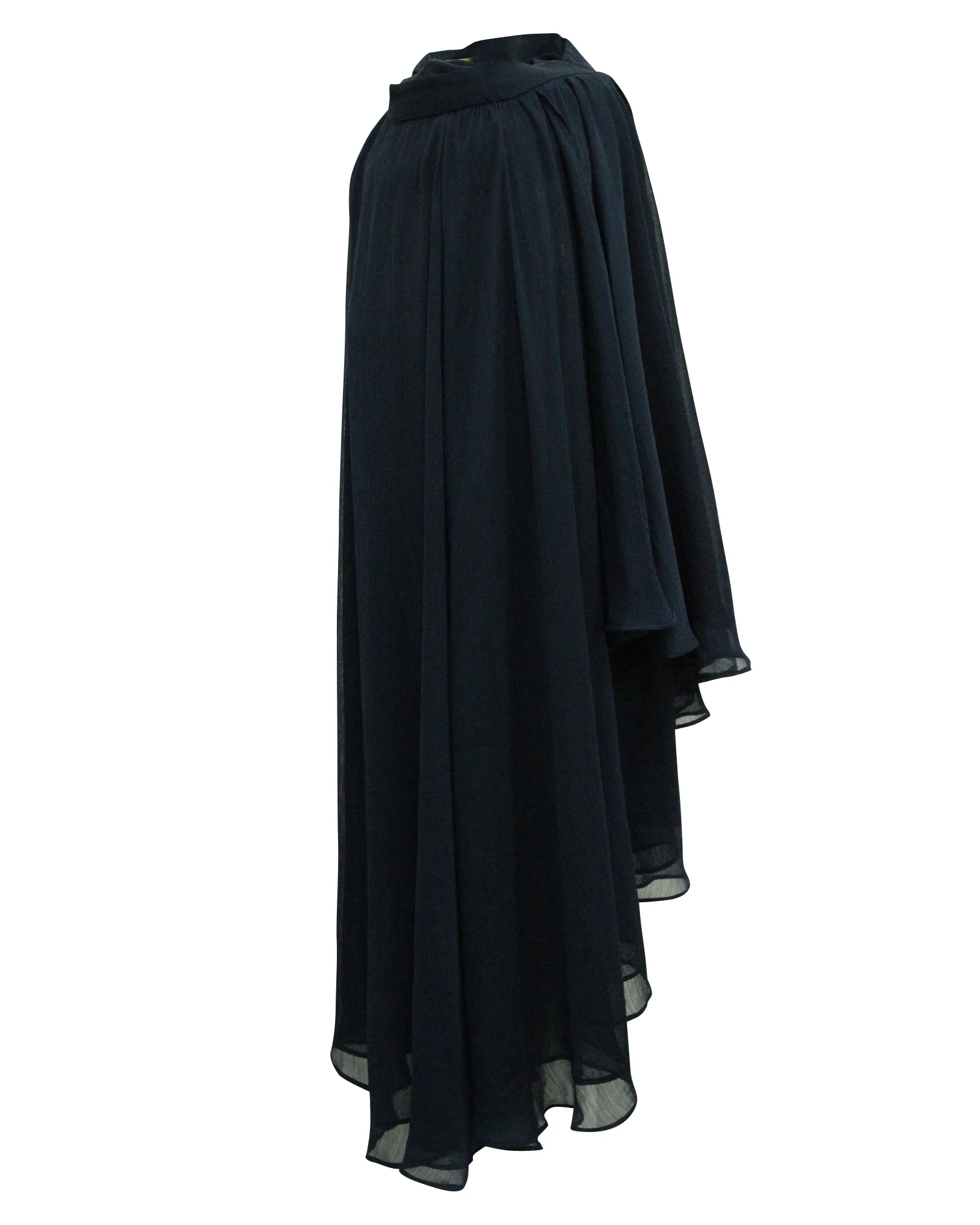 Alice + Olivia Layered Asymmetrical Maxi Skirt in Navy Blue Polyester