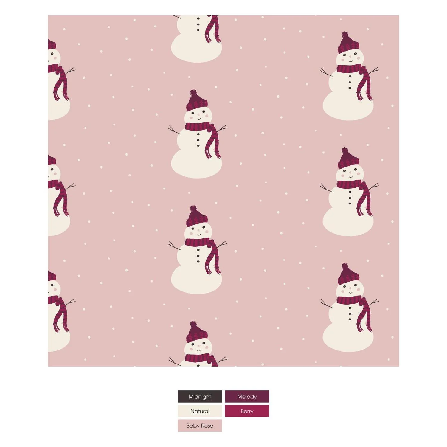 Women's Bamboo Print Long Sleeve Loosey Goosey Tee & Pajama Pants Set In Baby Rose Snowman