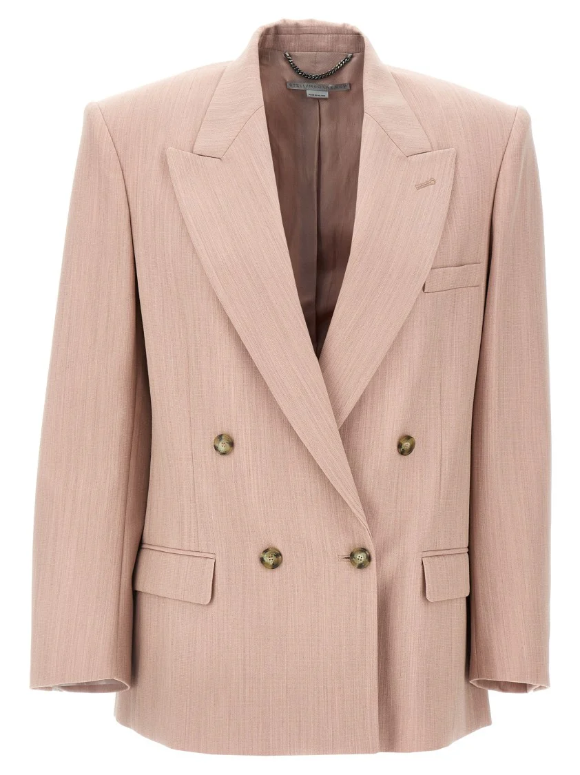 Double-Breasted Wool Blazer With Peak Lapels