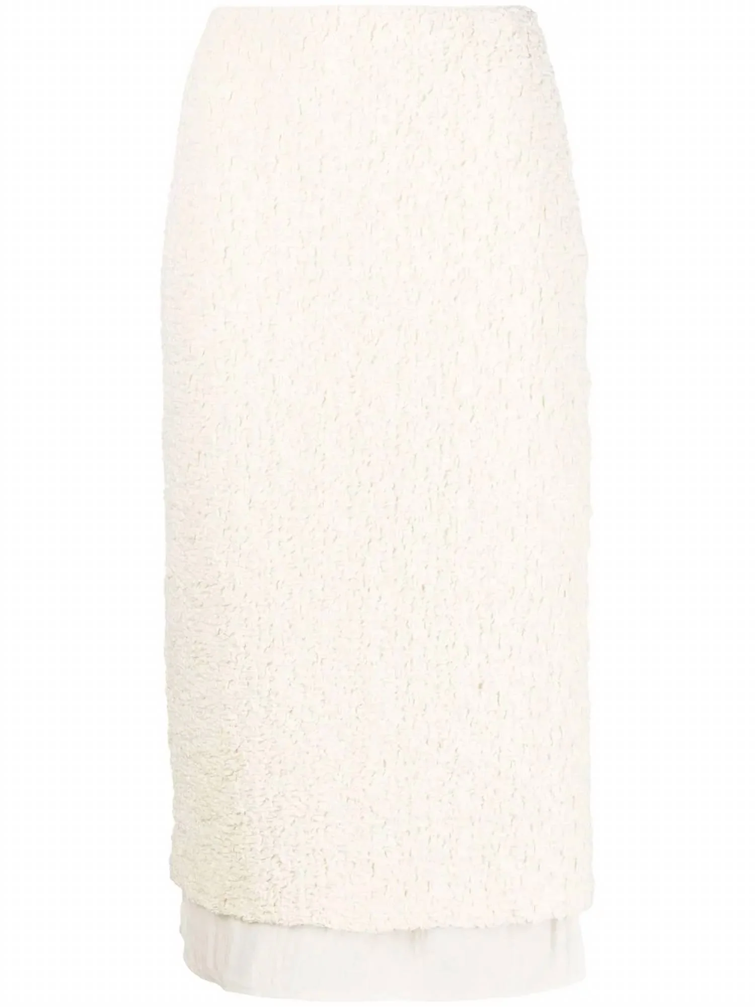 Evie Slim Skirt In Cream Crinkle