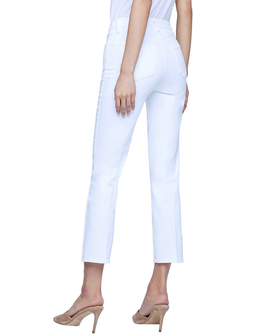 L'AGENCE Alexia Blanc High-Rise Crop Cigarette Jean