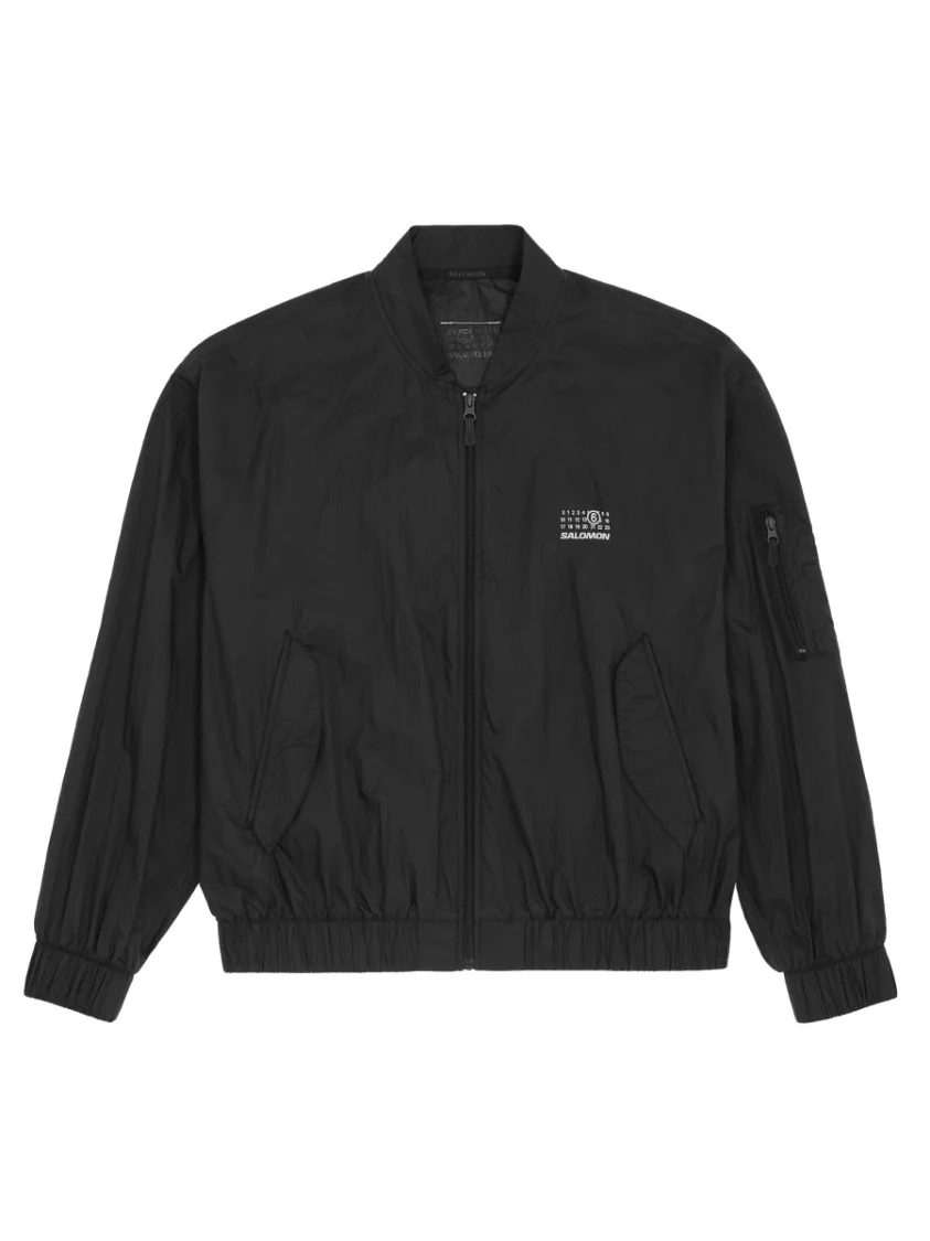 Lightweight Black Nylon Jacket With Design