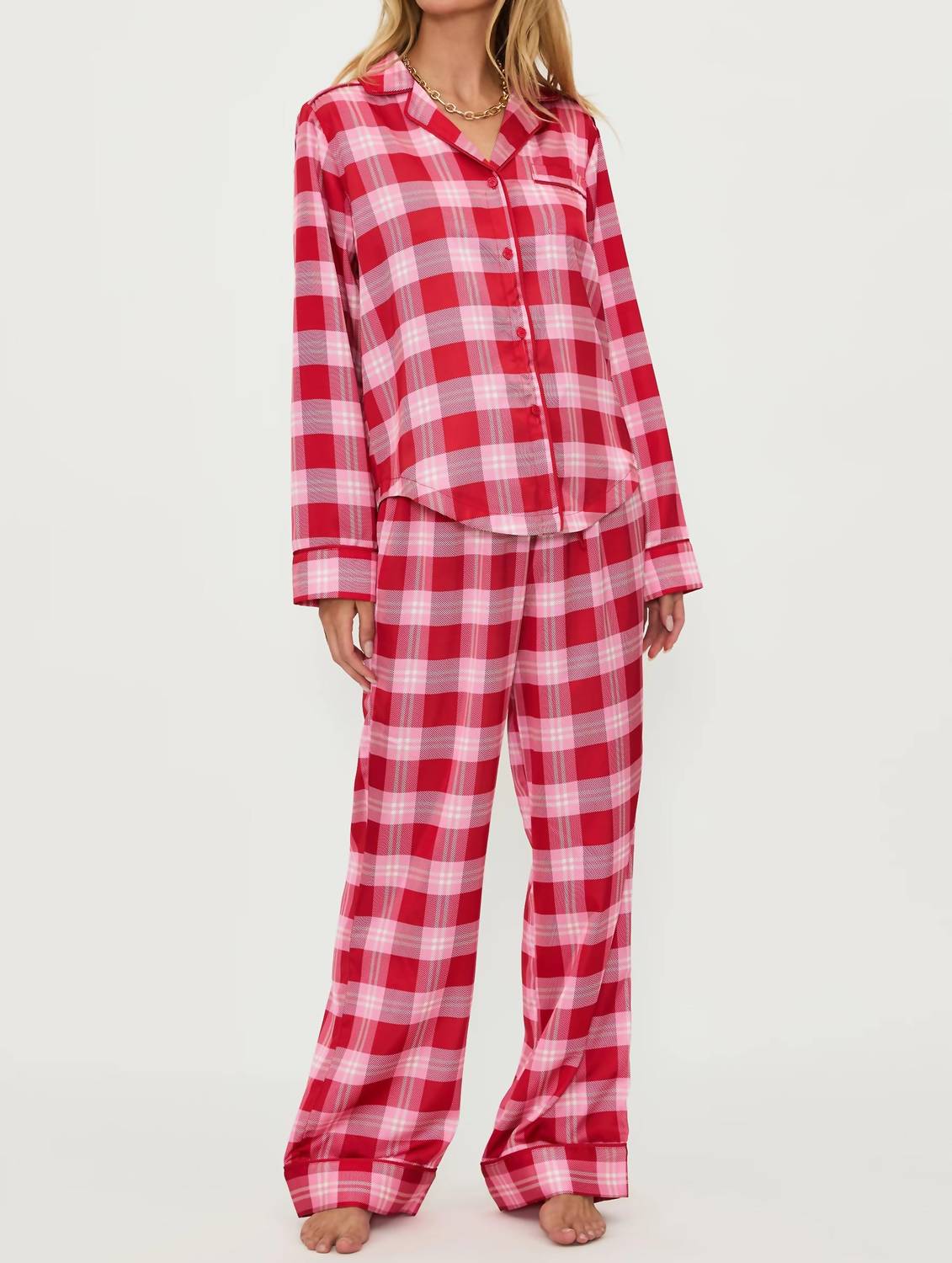 Livy Top & Connie Pants Pajama Set In Pink