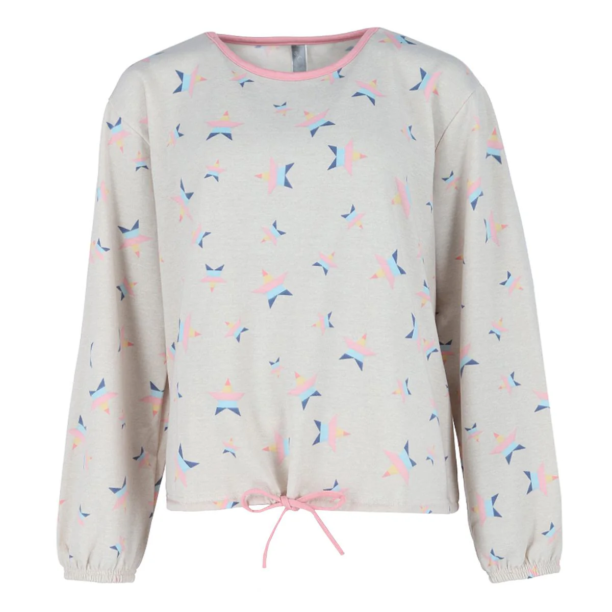 Women's Plus Size Stars Long Sleeve Short Set