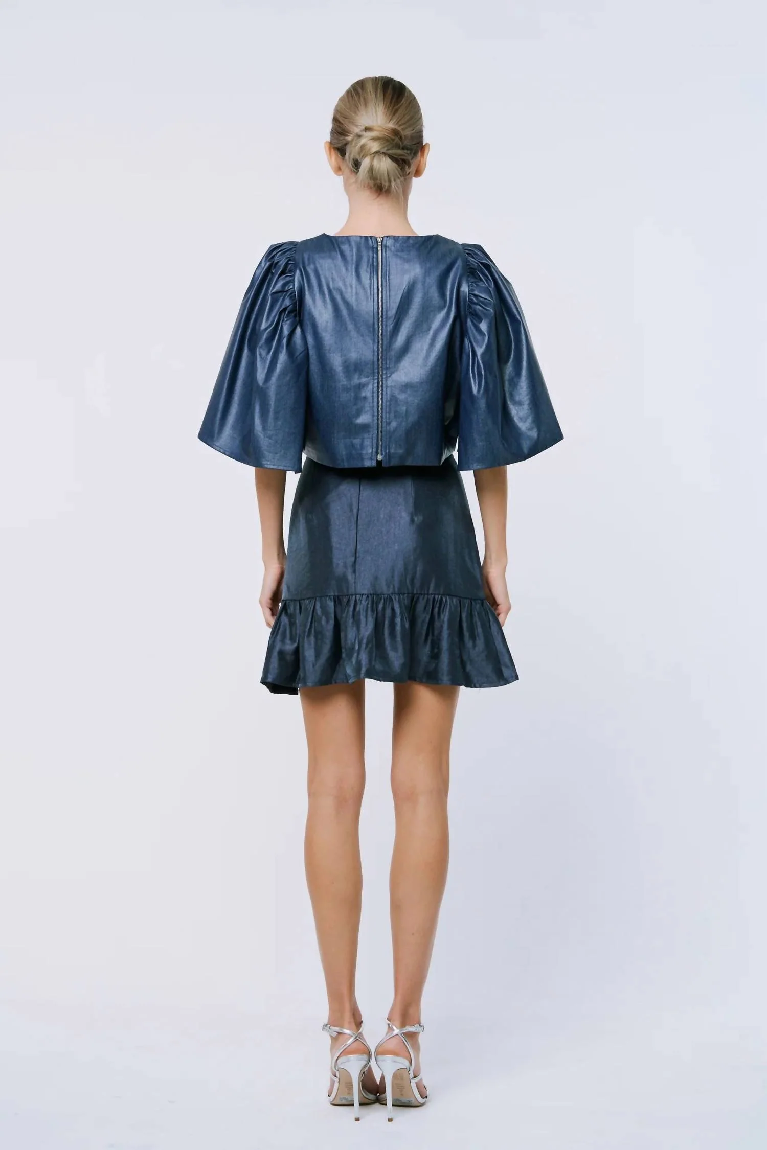 Metallic Mirage Skirt In Navy