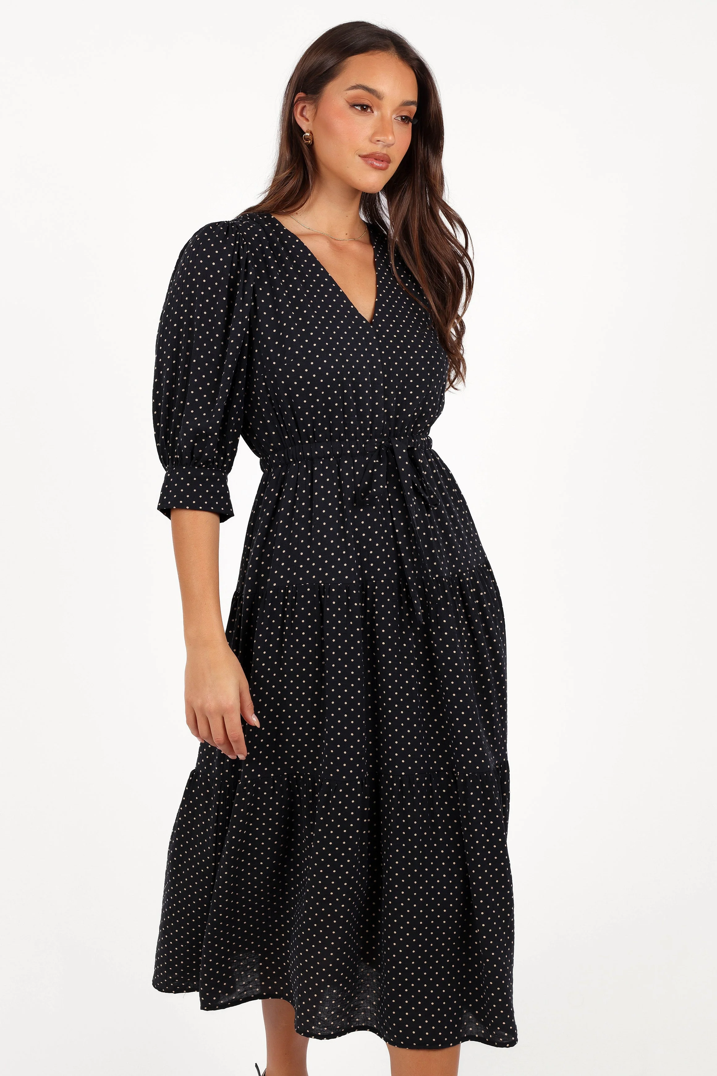 Moscow Midi Dress - Black Polka Dot