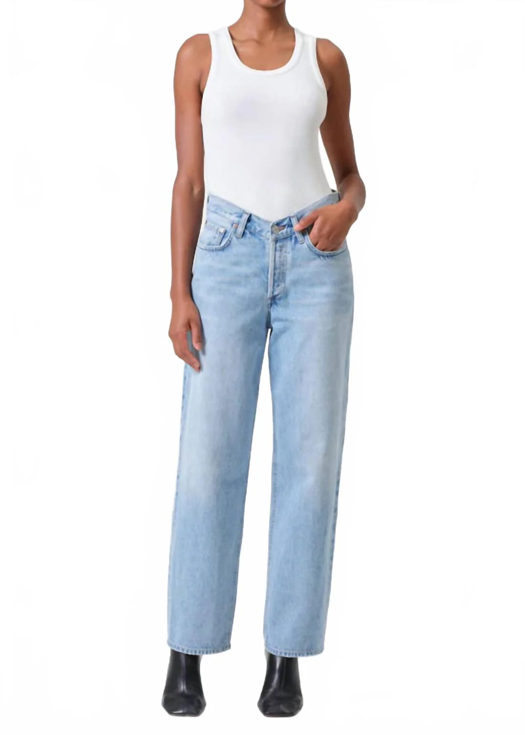 V Waist Baggy Jeans In Prevail