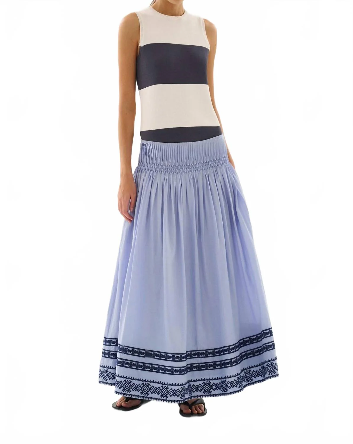 Roca Rocio Midi Skirt In Blue Lavender