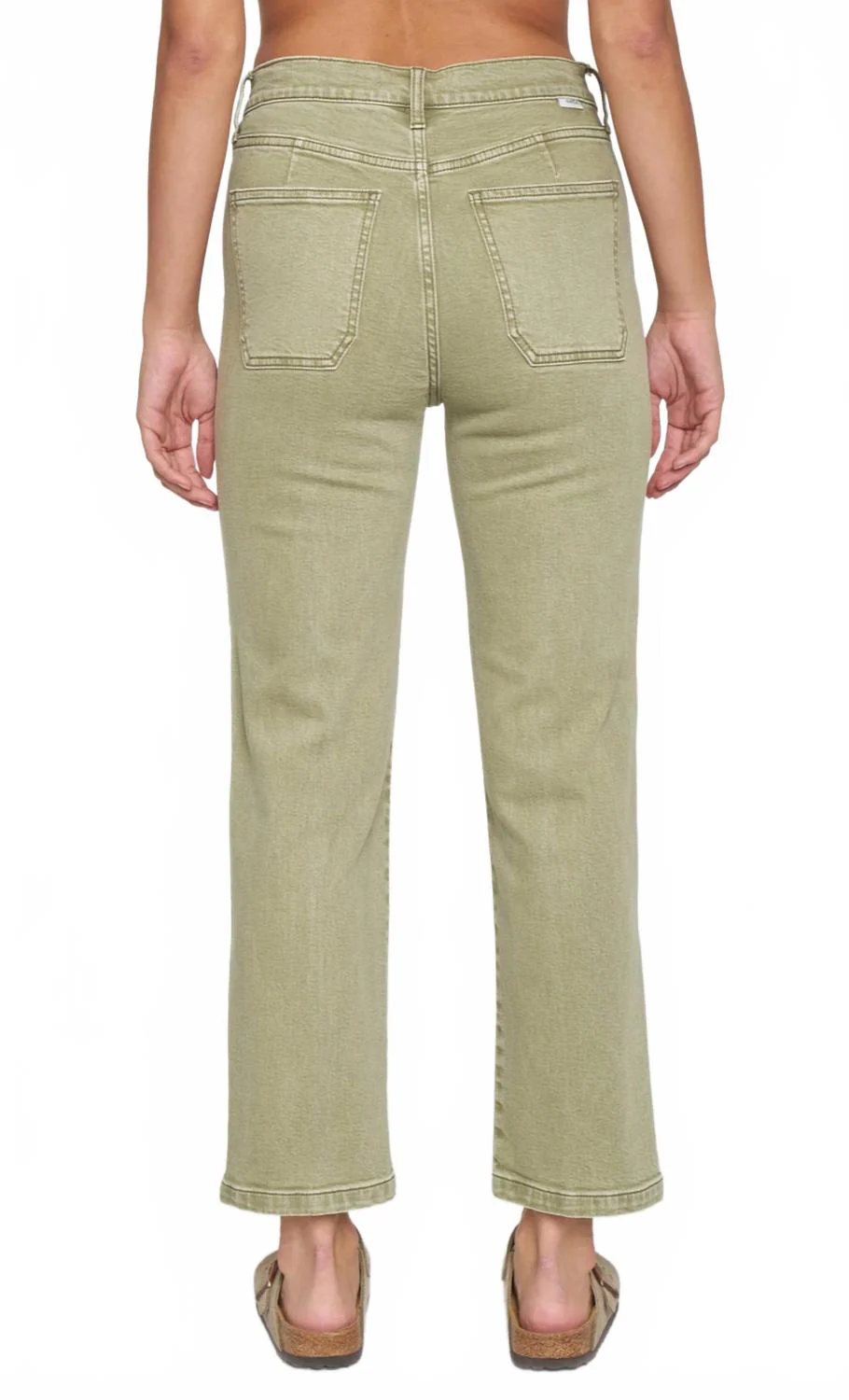 Women's Straight Up Cargo High Rise Straight Jean In Green