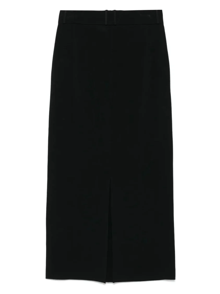 Straight Midi Skirt With Concealed Fastening