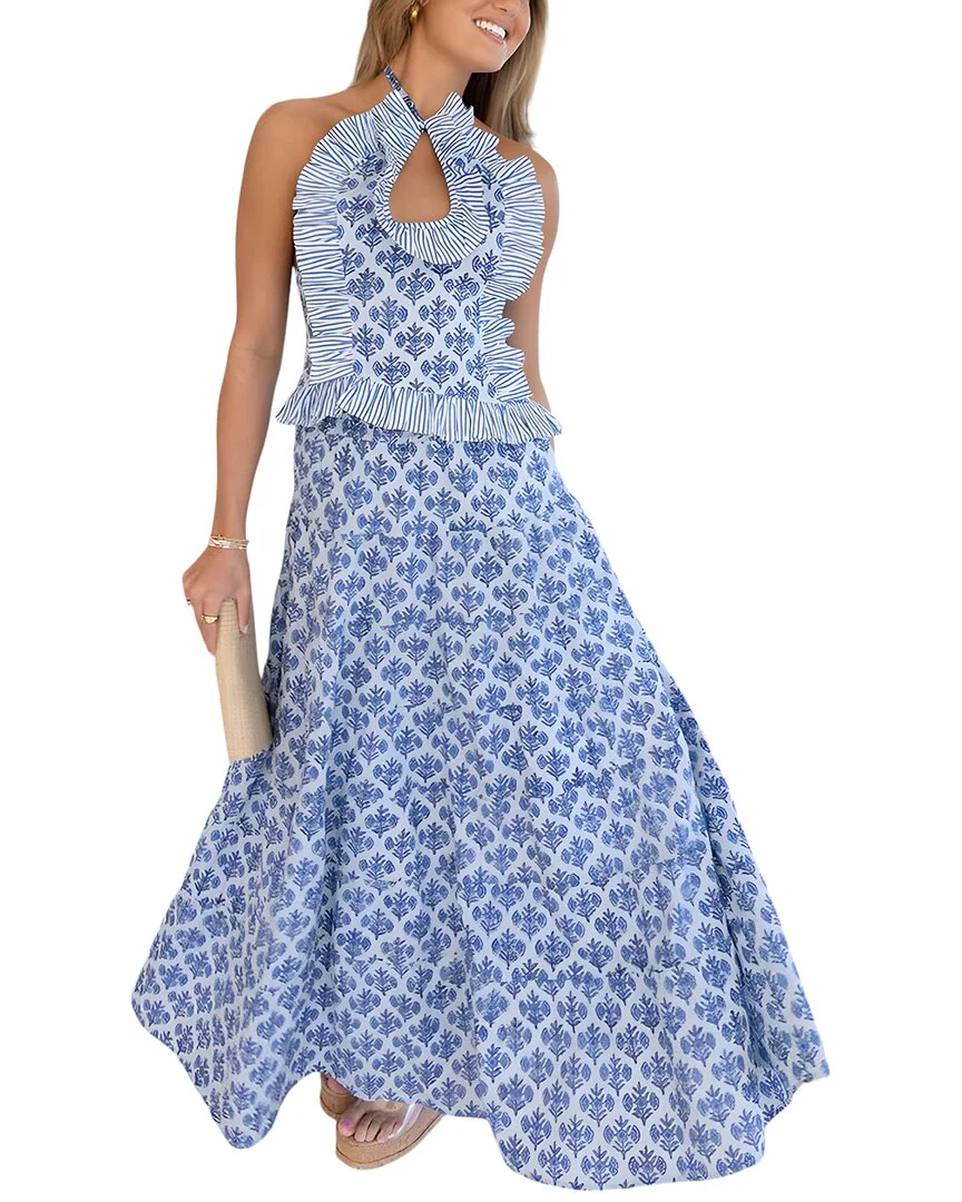 CHARLOTTE GREEN 2pc Top & Skirt Set