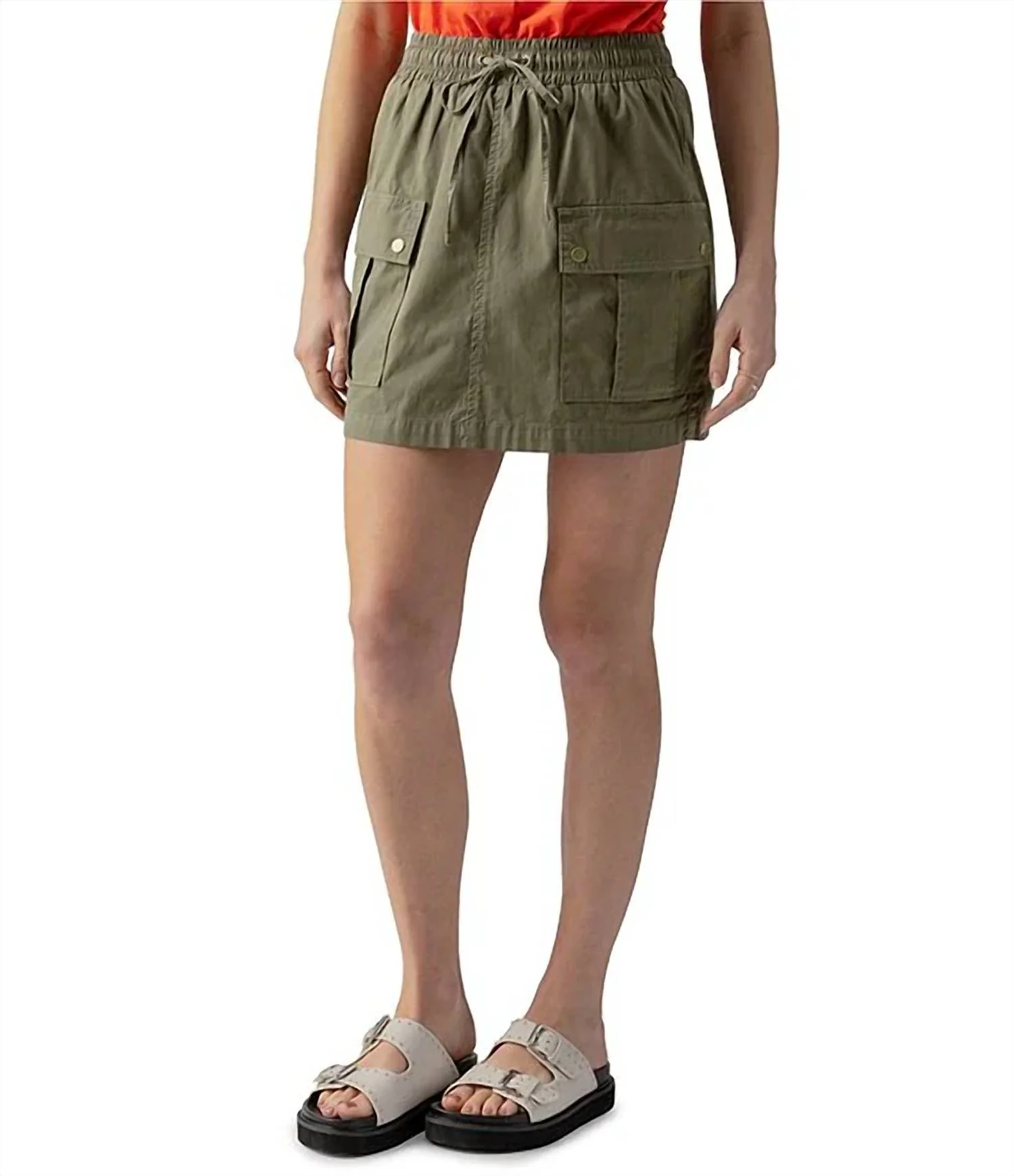 Cargo Pull On Skirt In Burnt Olive
