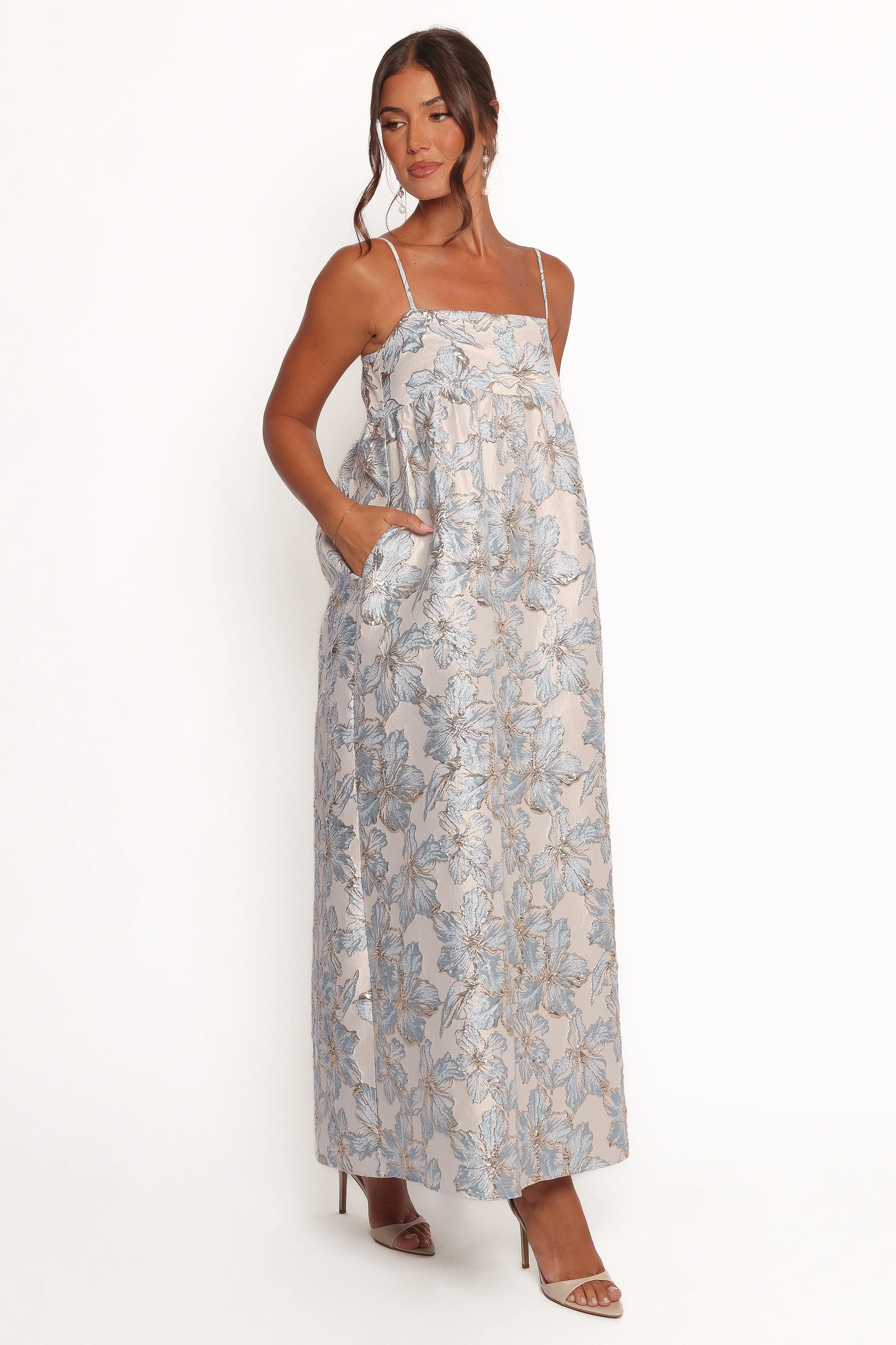 Yasmine Maxi Dress - Baby Blue Floral