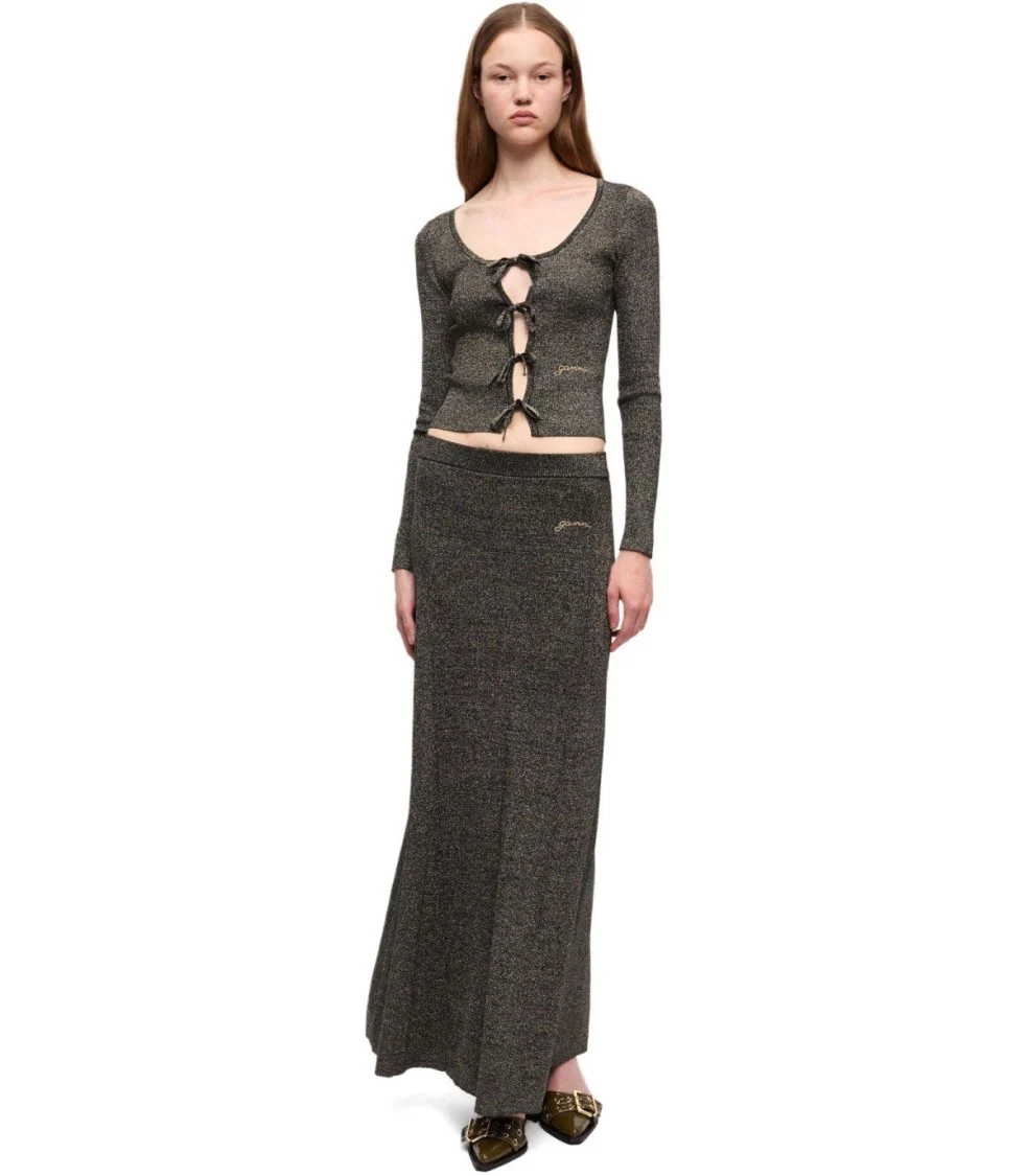 Silver Skirt With Logo