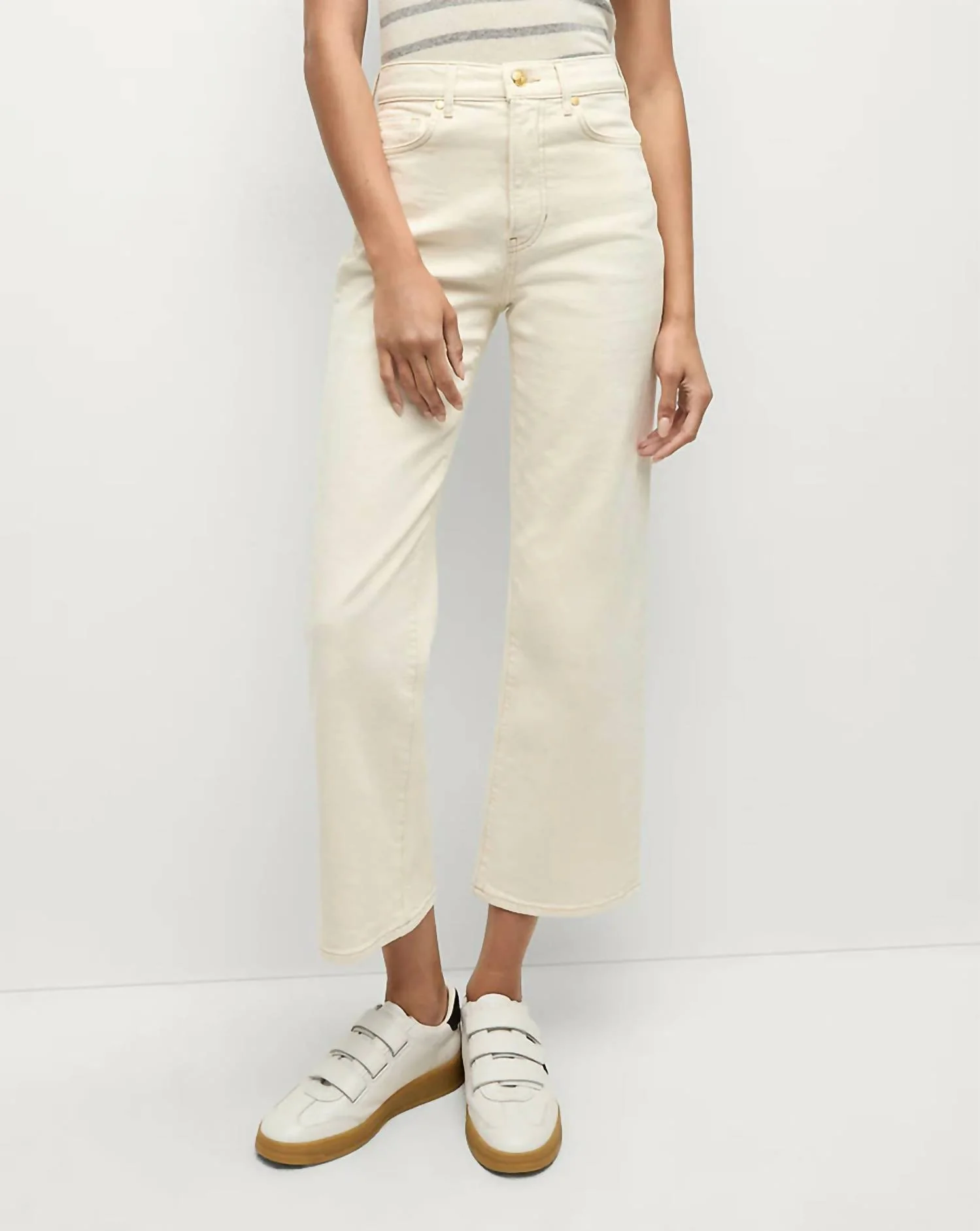 Women's Dylan Ankle High Rise Straight Jean In Ecru