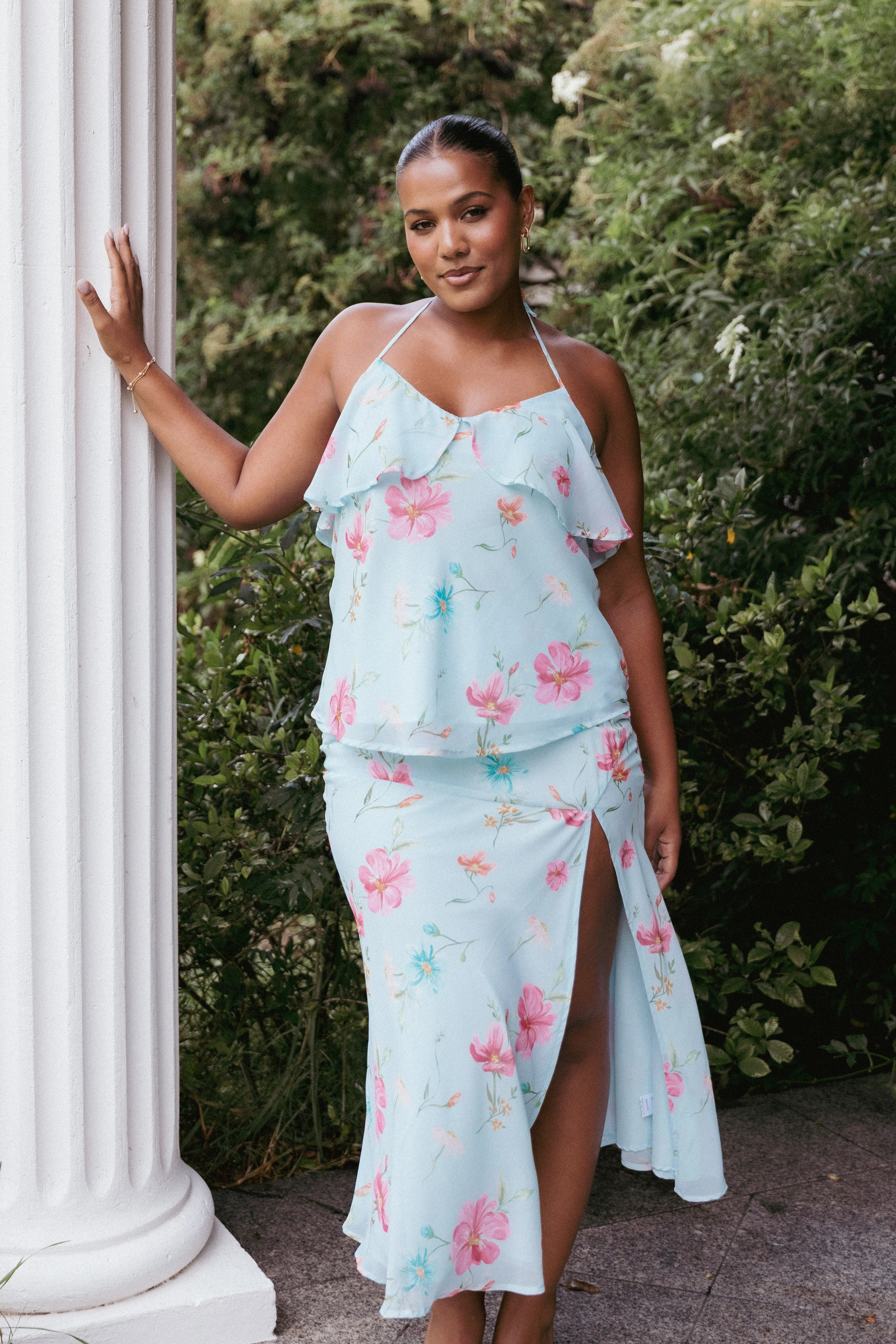 Valeria Skirt Set - Blue Floral