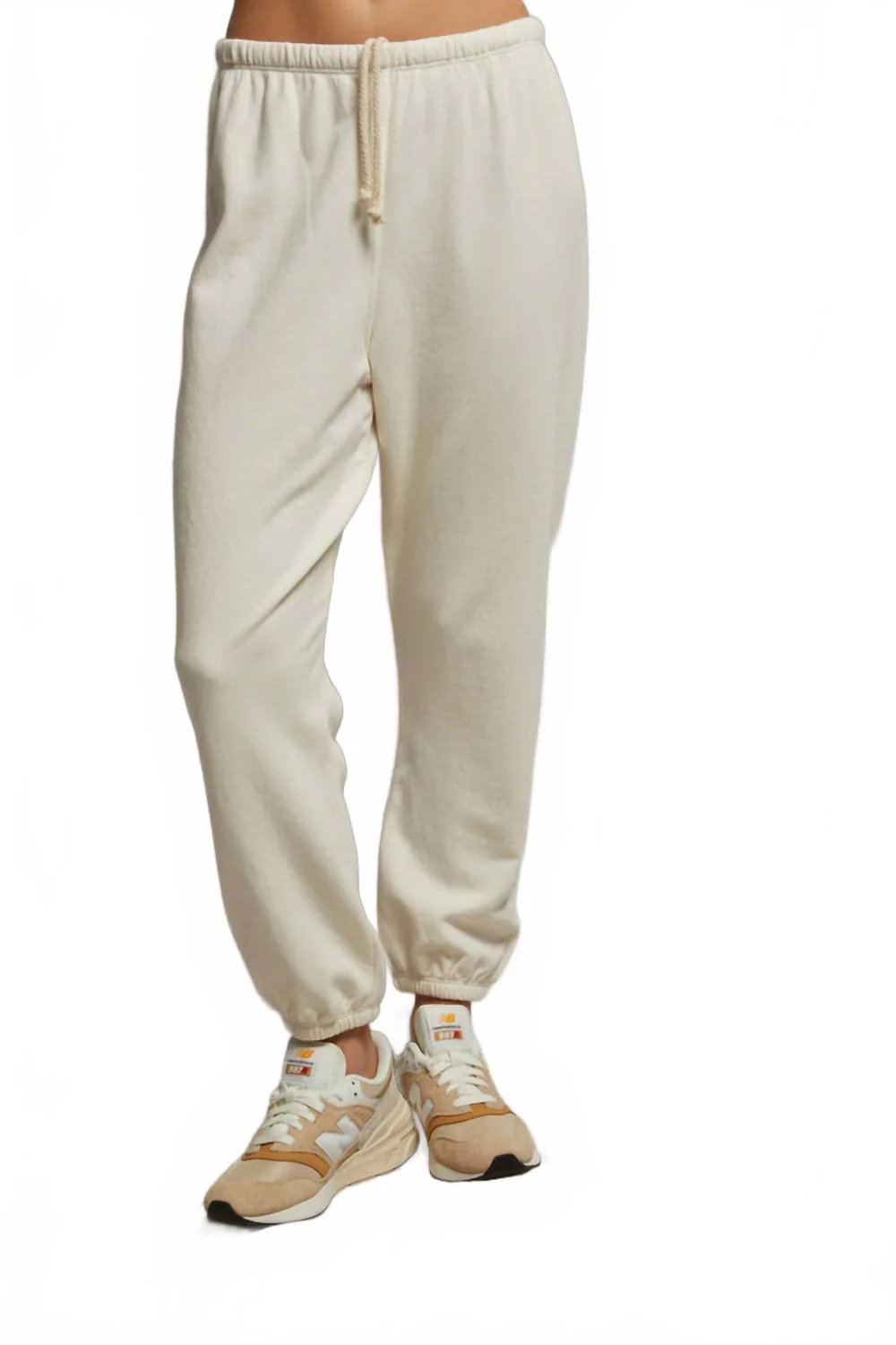 Johnny French Terry Jogger 2 In Bright Ivory