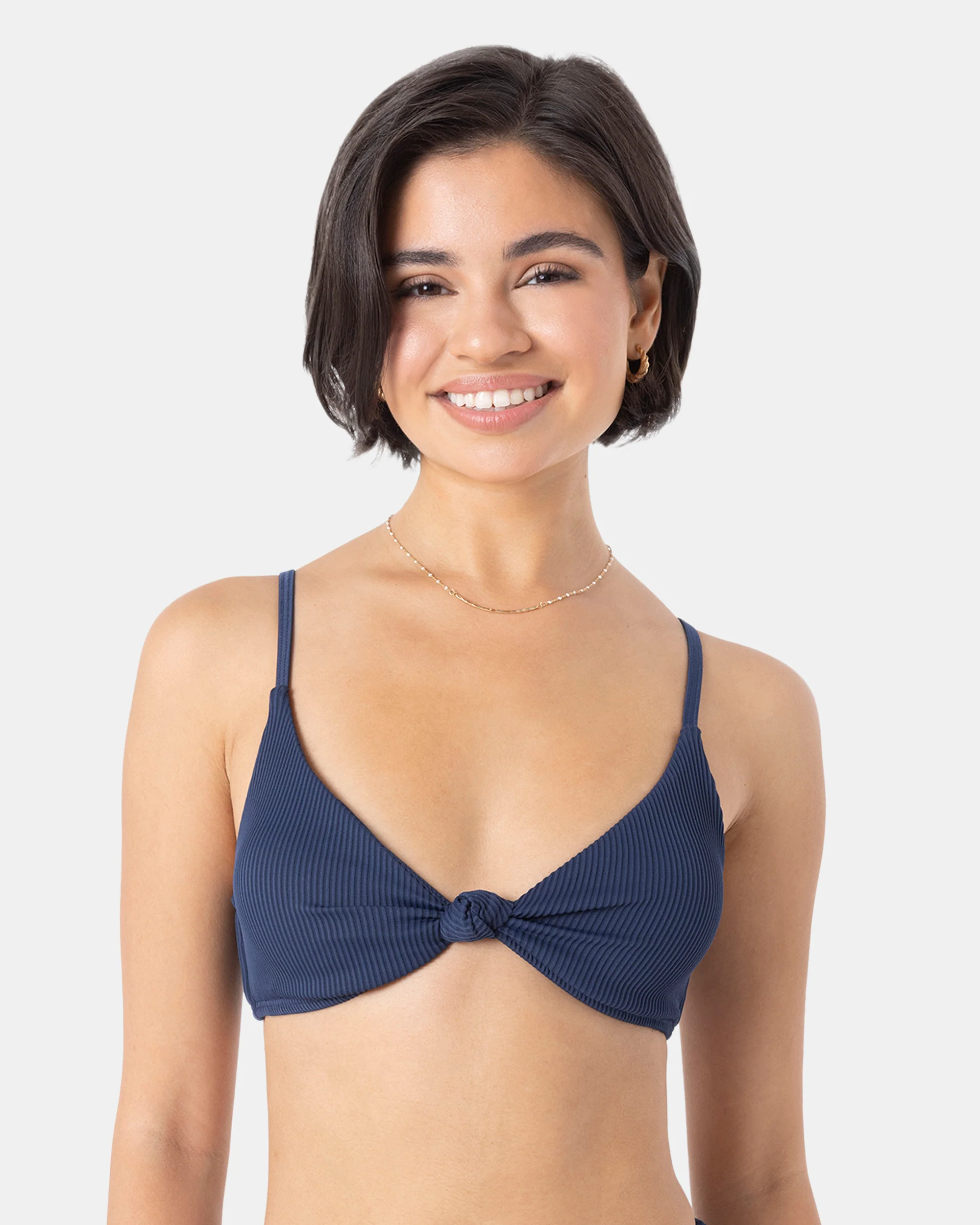 Rib Roxy Love Knot Bralette Bikini Top