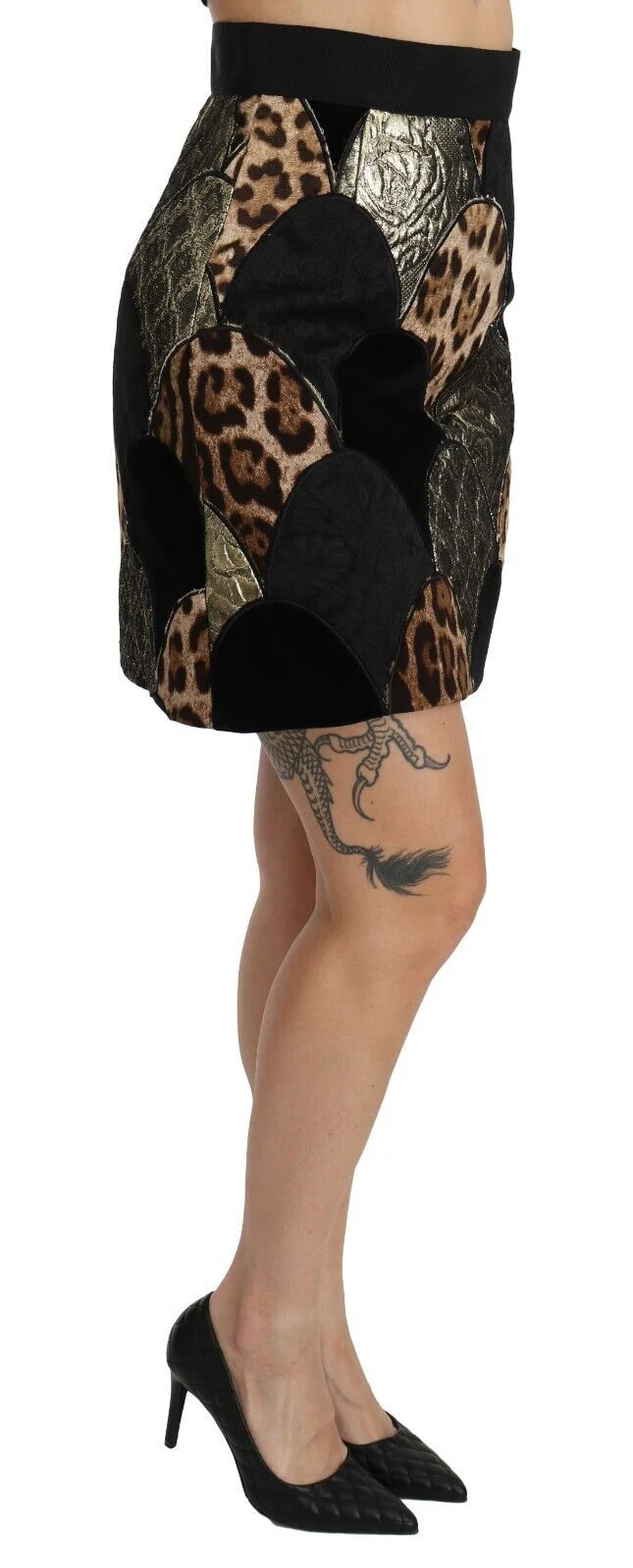 Dolce & Gabbana High-Waisted Leopard Print Women's Skirt