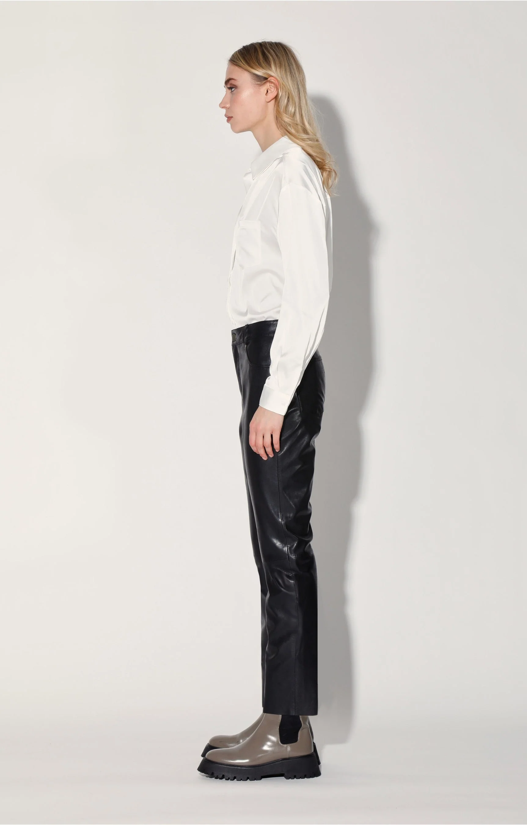 Yvette Pant, Black - Leather